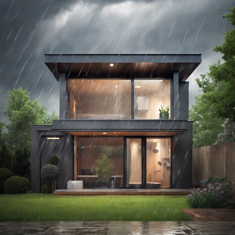 House Experiencing Rain from a Spring Rain Storm