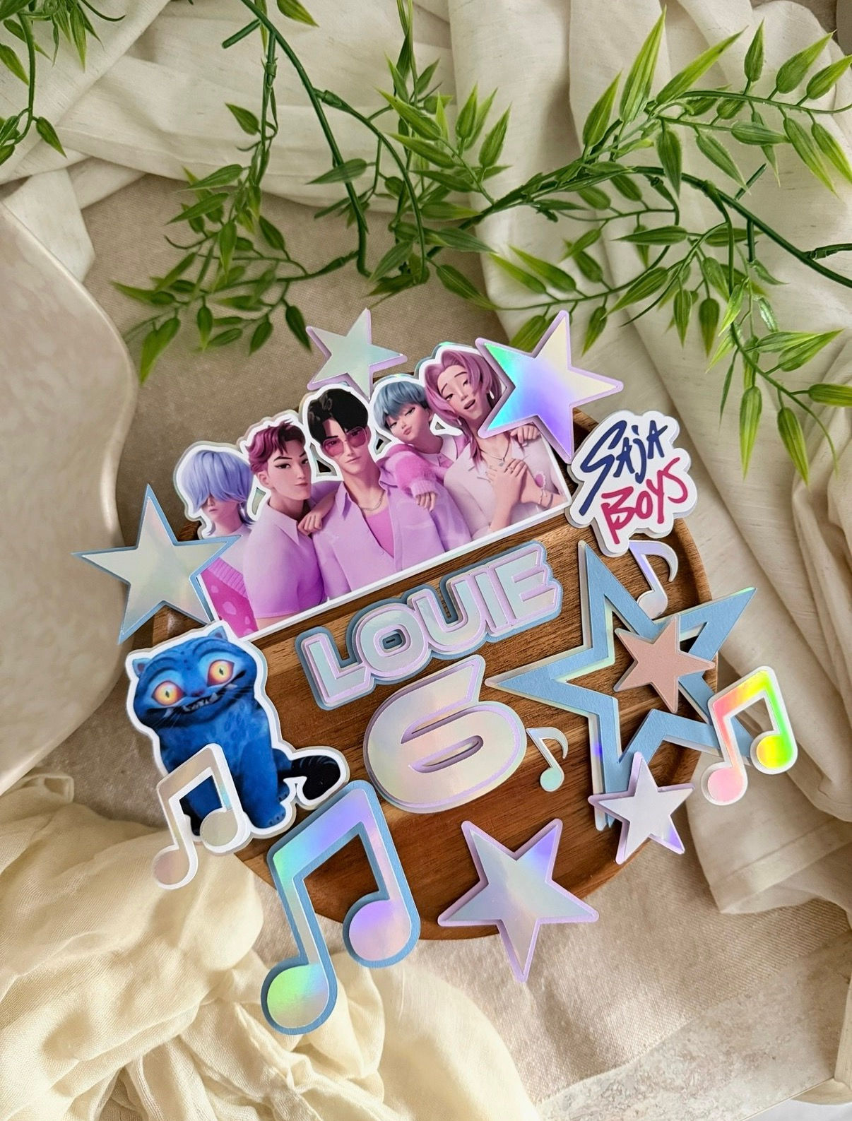 Kpop demon hunters cake topper set