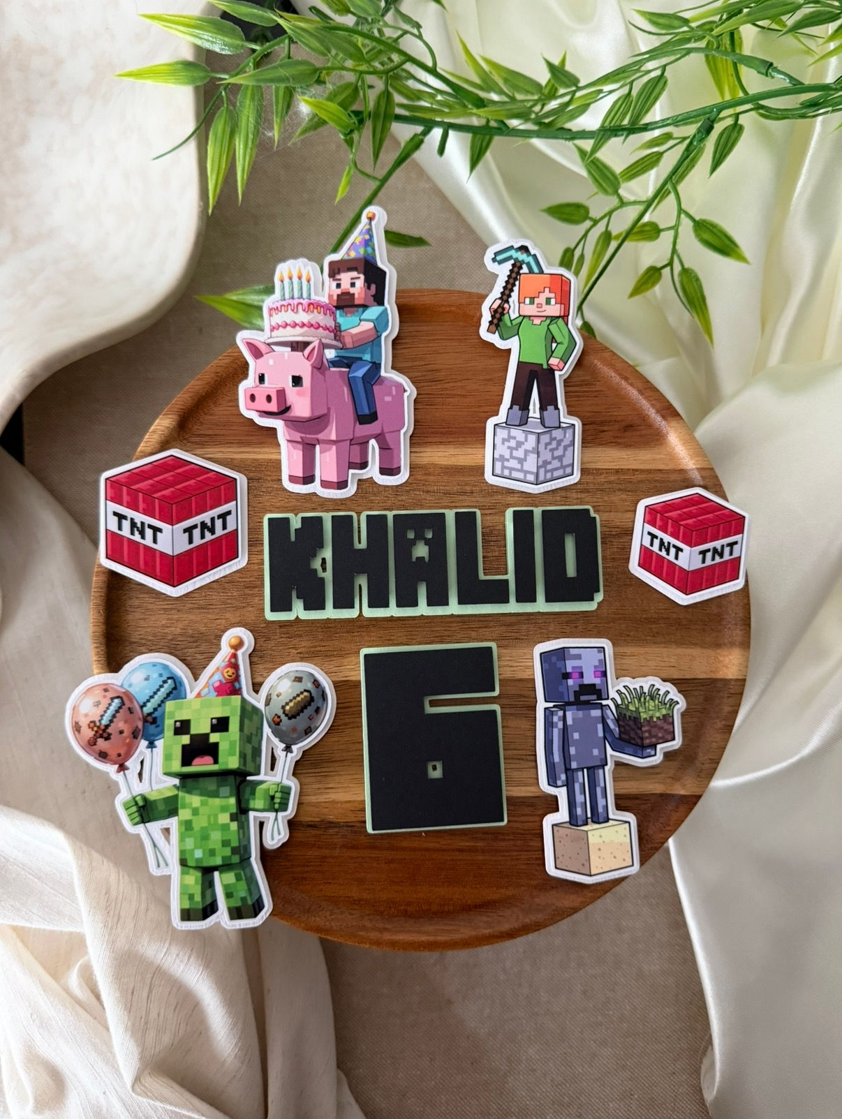 Minecraft cake topper set