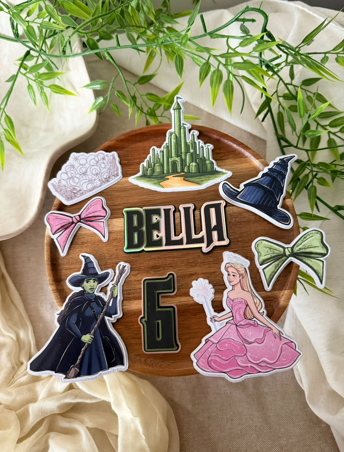 Wicked theme cake topper set