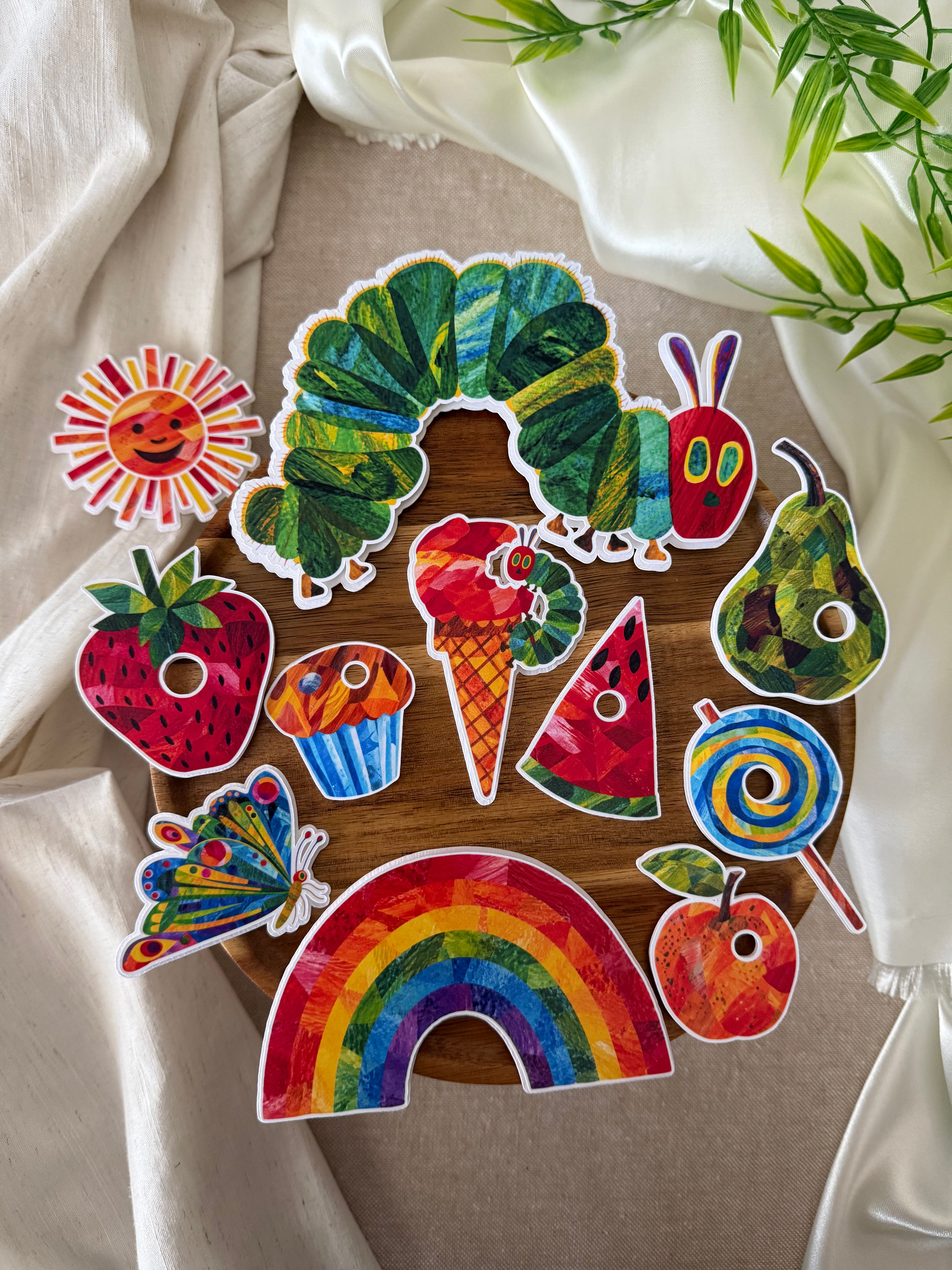 The very hungry caterpillar cake topper set