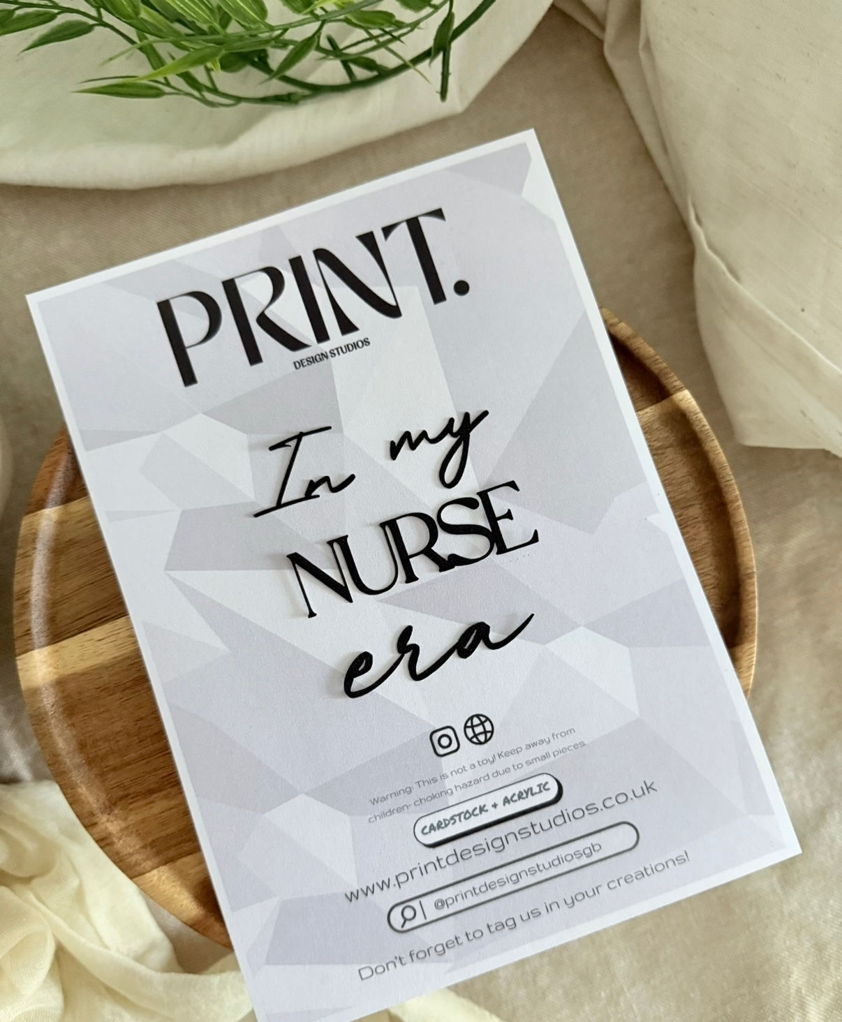 In my nurse era Cardstock cake charm