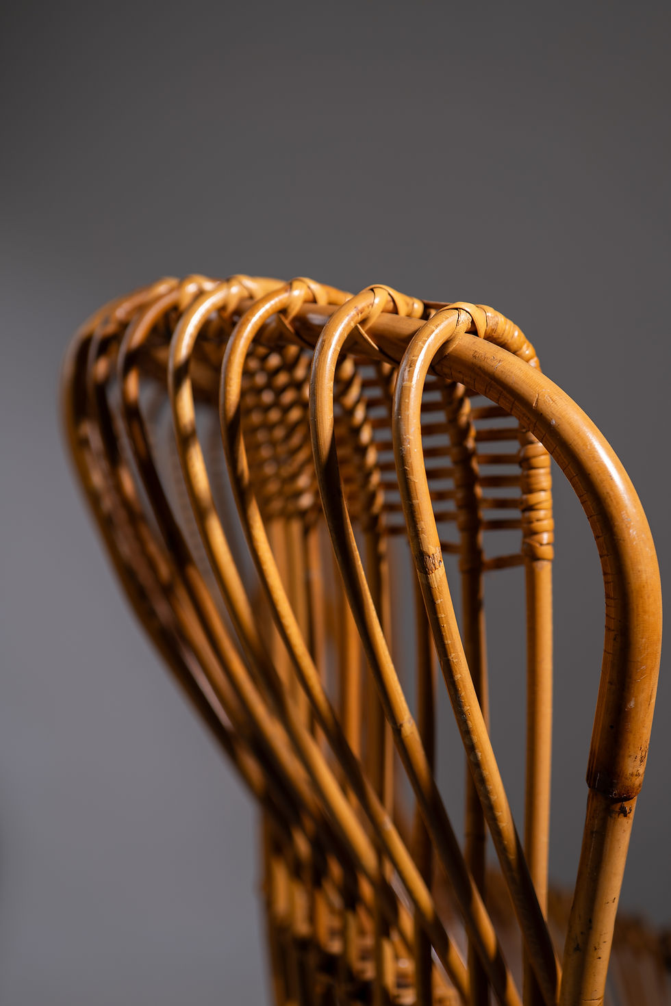 Thumbnail: Vintage Bamboo and Rattan Franco Albini for Bonacina Margherita Stool Seat 1950s