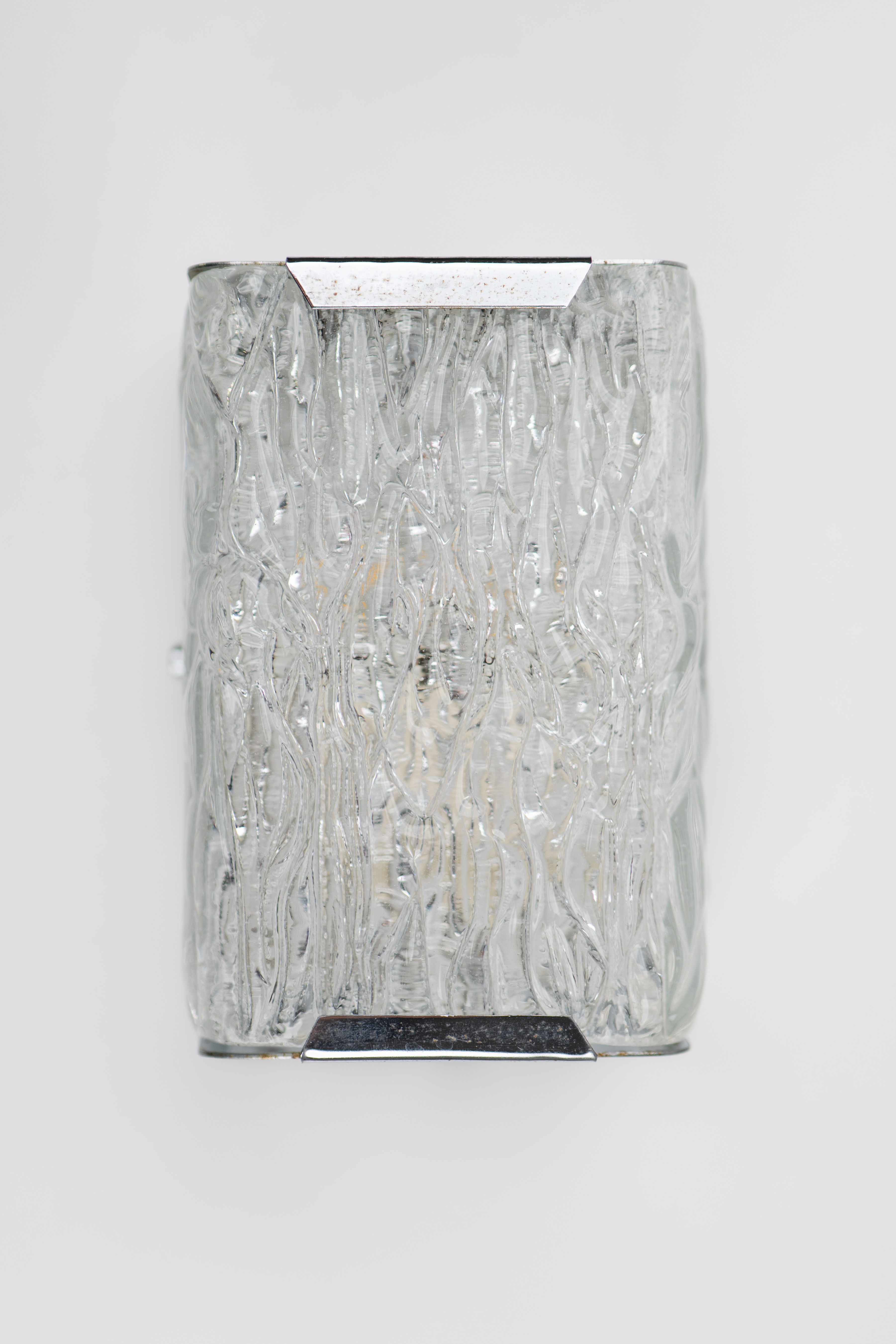 Set of 2 Art Deco Murano Glass Wall Lamps 1970s