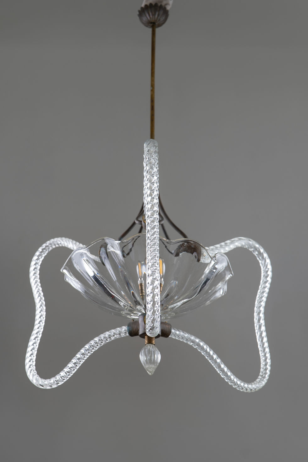 Thumbnail: Art Deco Barovier and Toso Murano Glass Chandelier 1930s