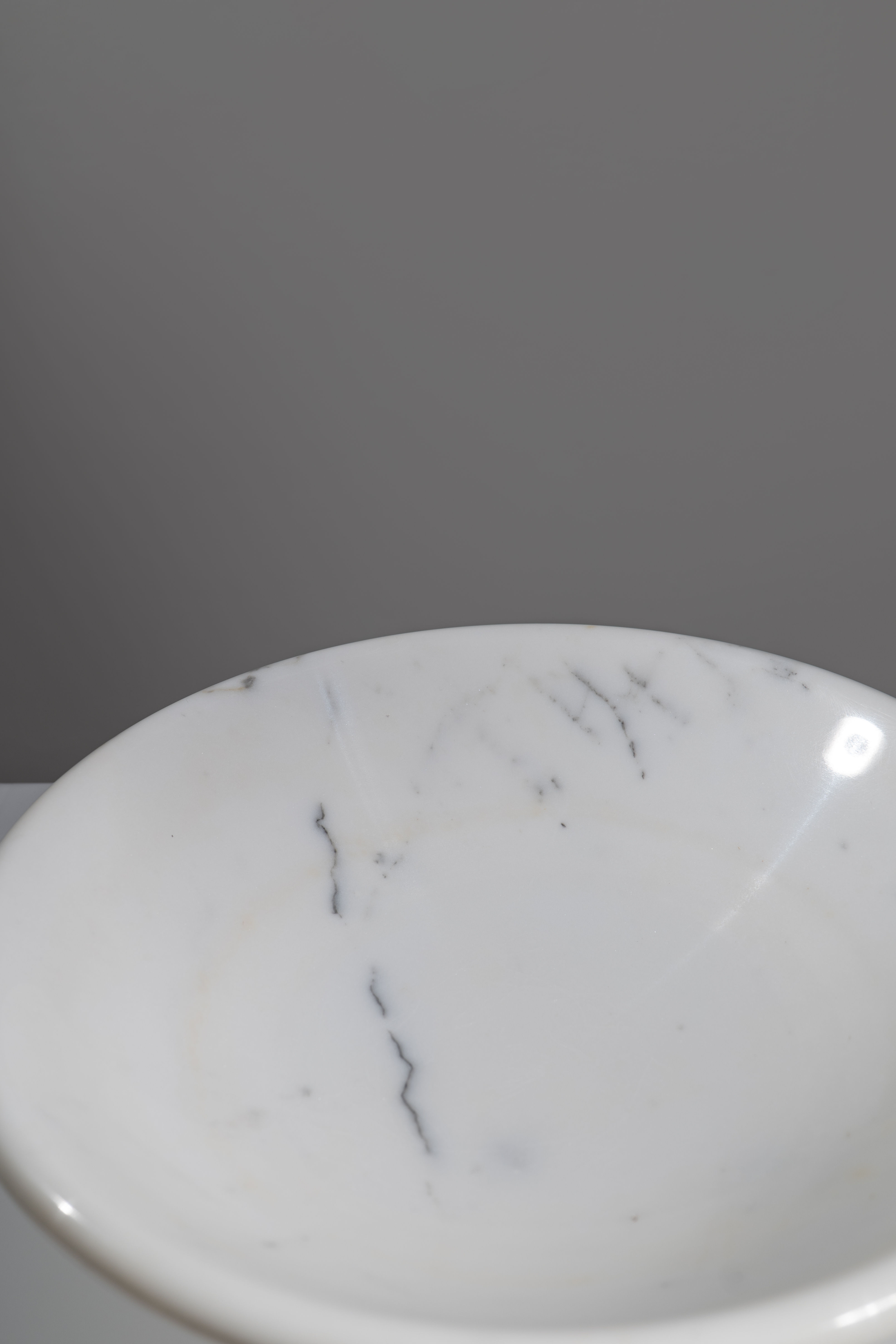 Sergio Asti Marble Fruit Bowl Centerpiece in White Carrara by UP&UP 1970s