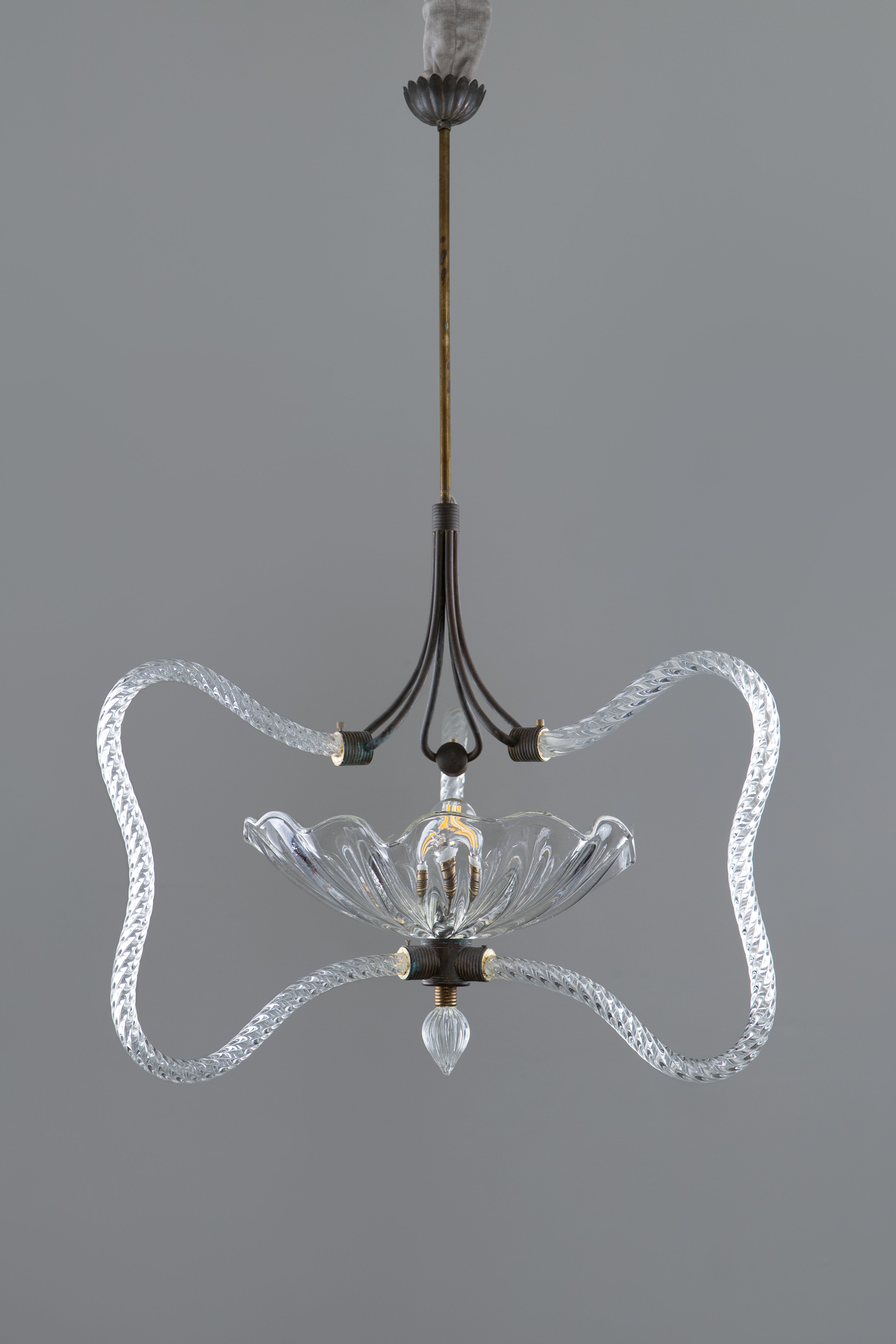 Art Deco Barovier and Toso Murano Glass Chandelier 1930s