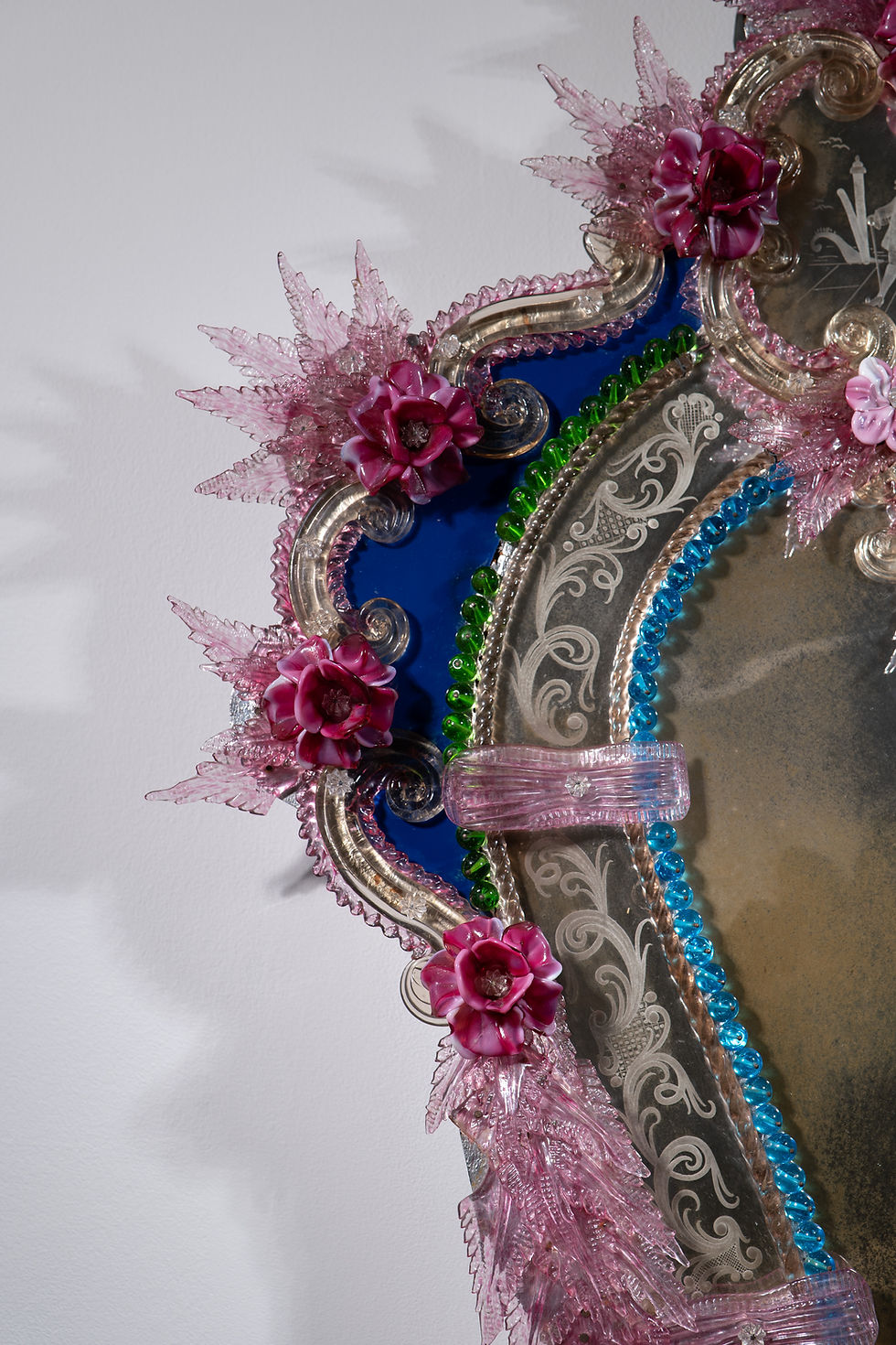 Thumbnail: Antique Venetian Murano Glass Wall Mirror 1940s