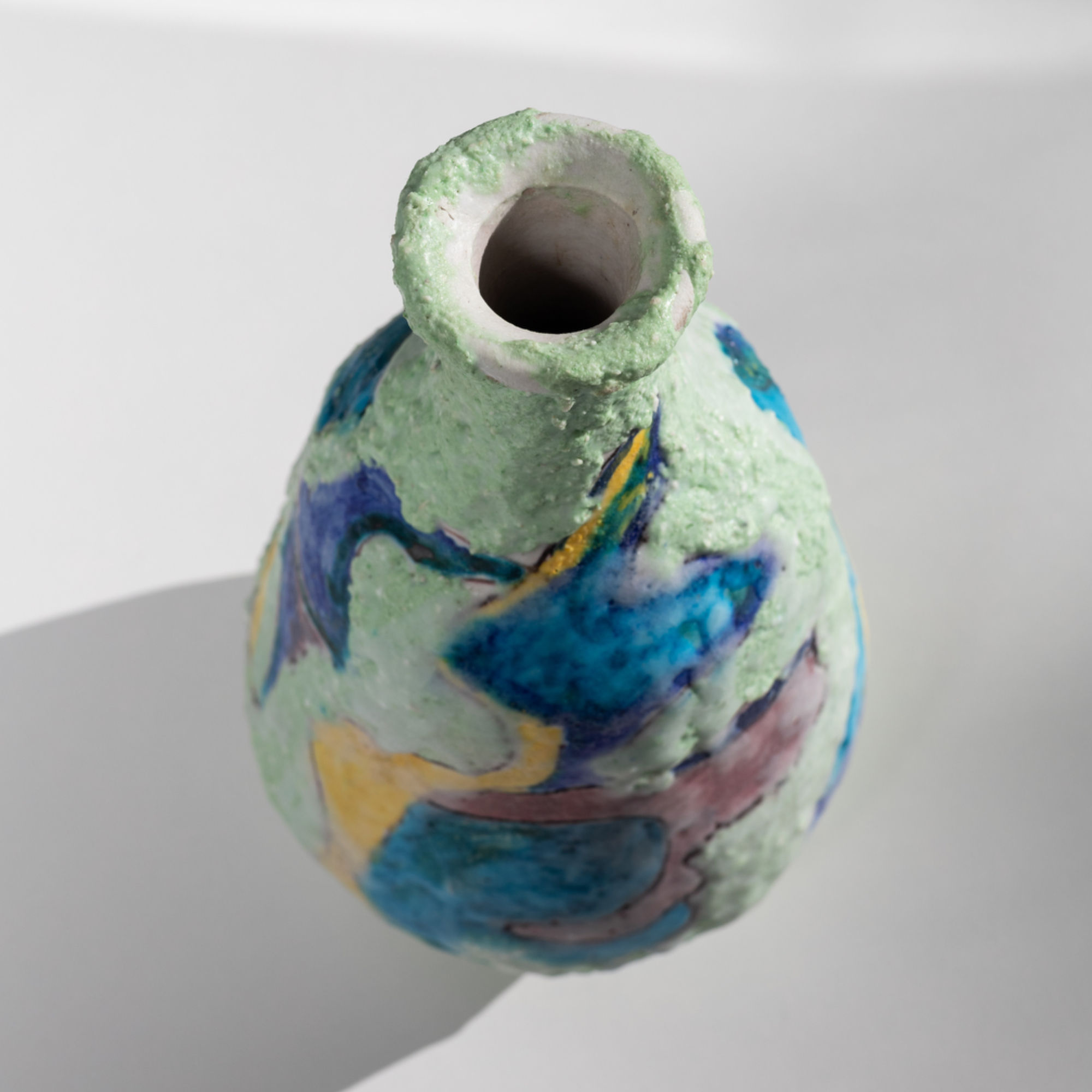 Vintage C.A.S Vietri Italy Guido Gambone Ceramic Vase 1950s
