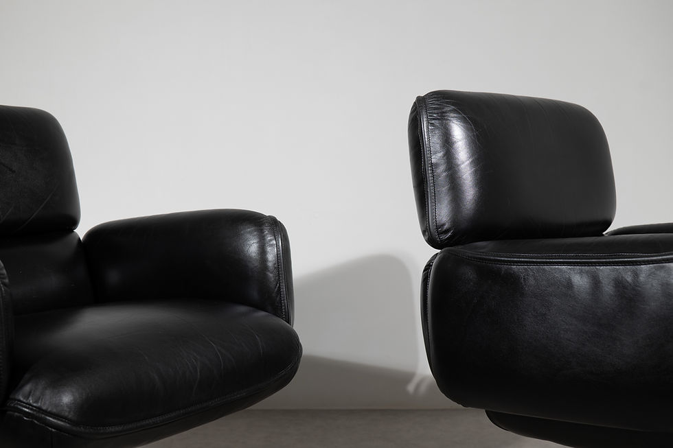 Thumbnail: Otto Zapf for Knoll Swivel Leather Desk Chair 1980s / Italian Furniture