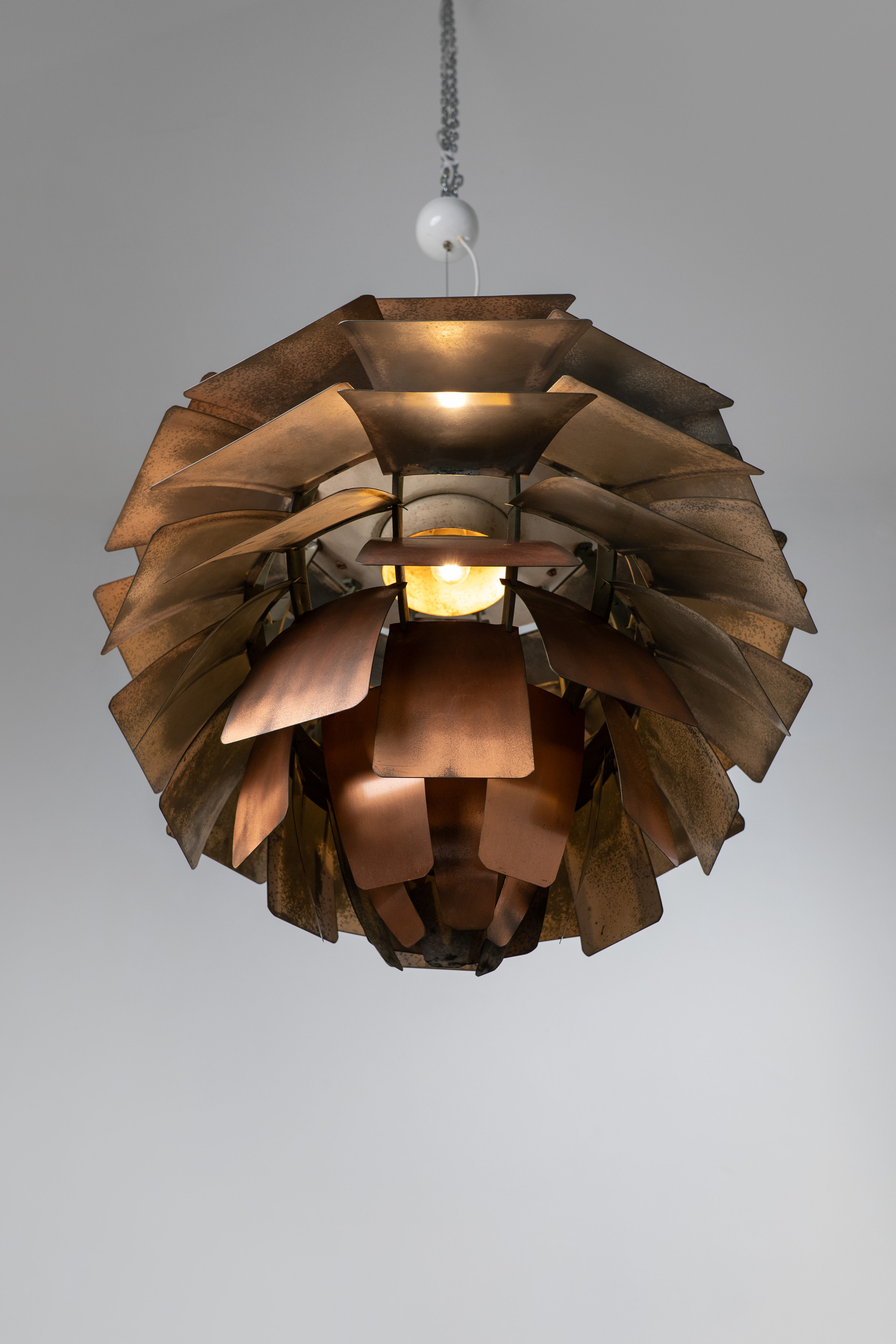 Large Poul Henningsen Copper "Artichoke" by Louis Poulsen Pendant Light 1950s