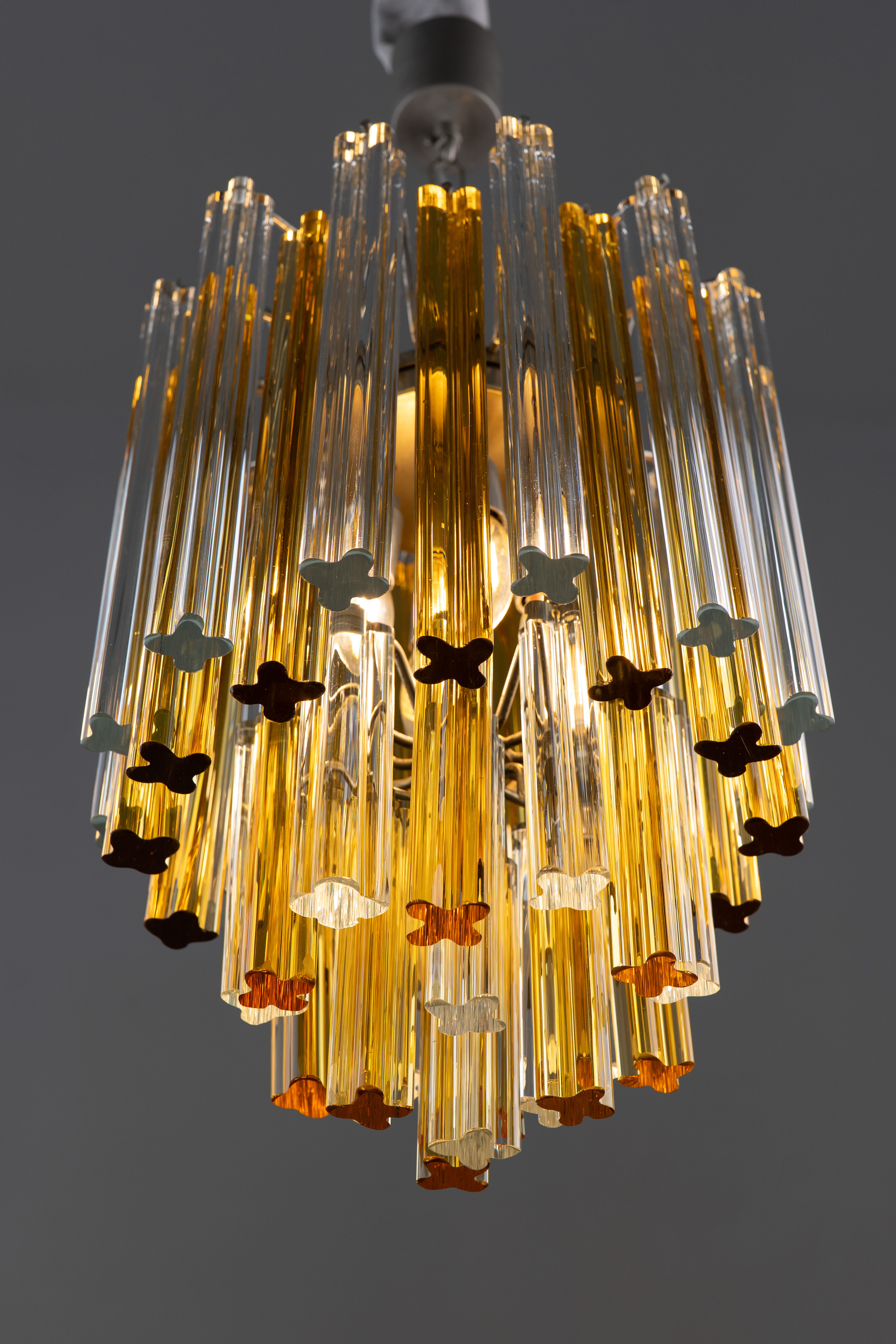 Vintage Venini Quadrilobo Crystals Chandelier 1970s