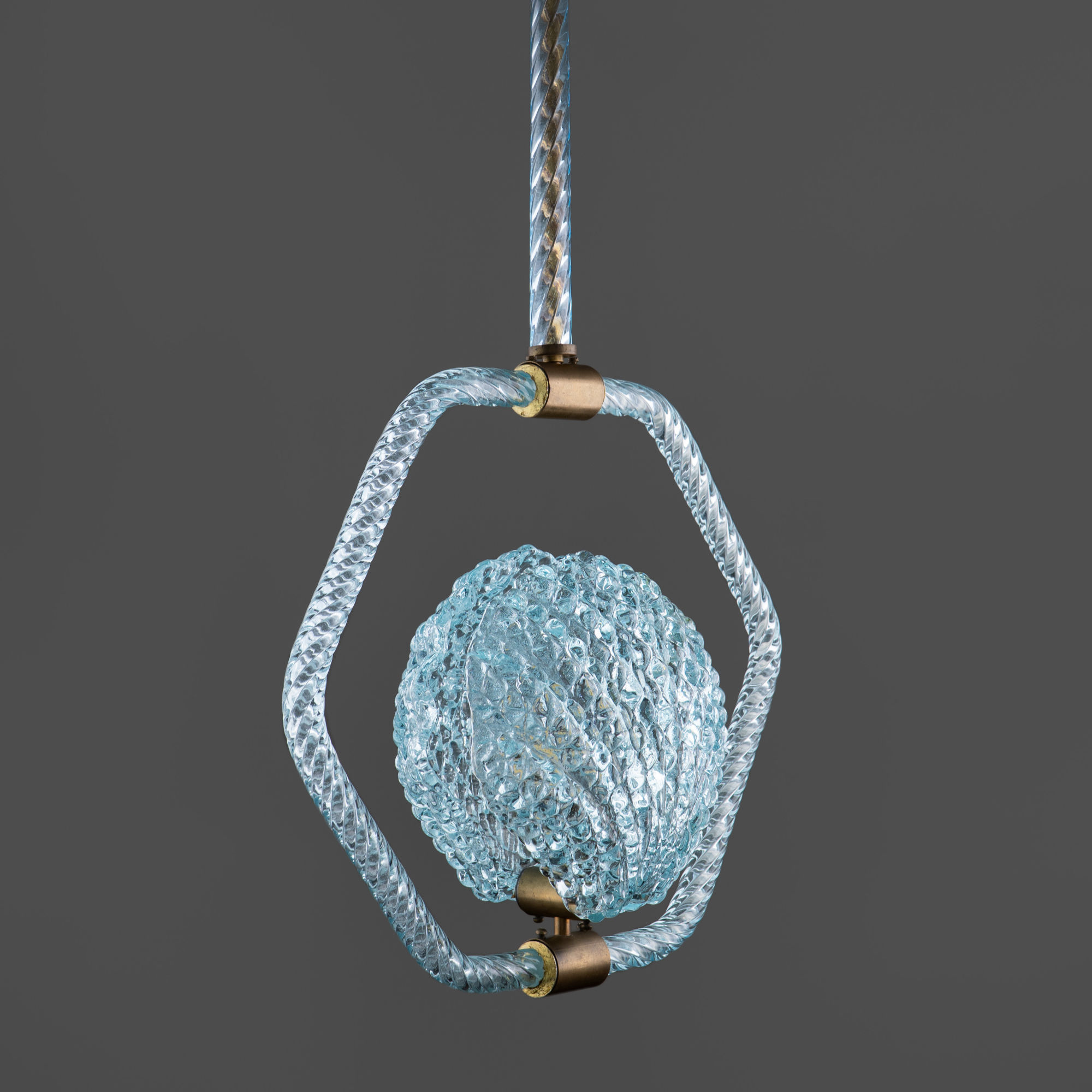 Art Deco Colored Barovier and Toso Colored Murano Glass Chandeliers 1930s