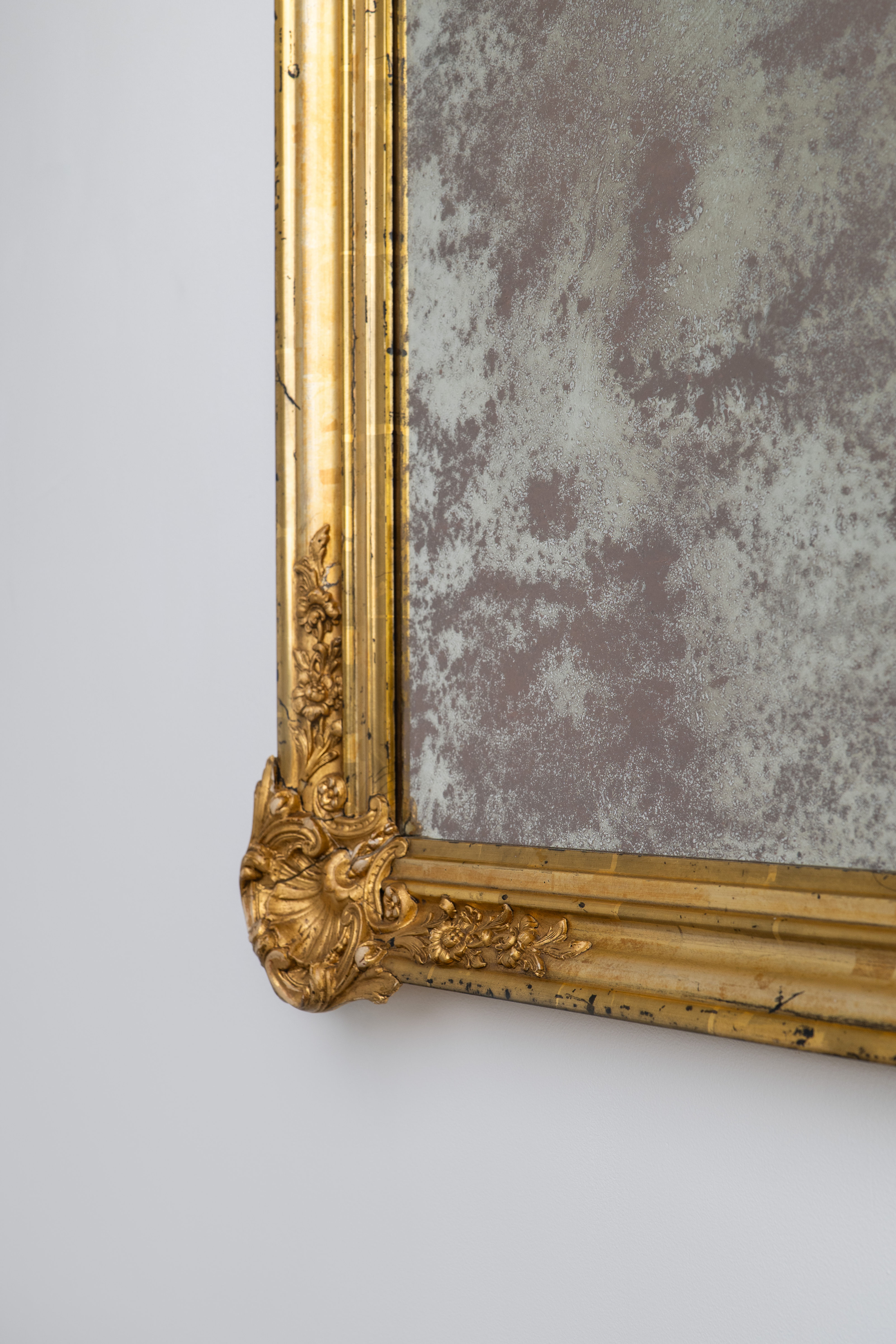 Large French Gilded Mirror Luigi Filippo 1900s