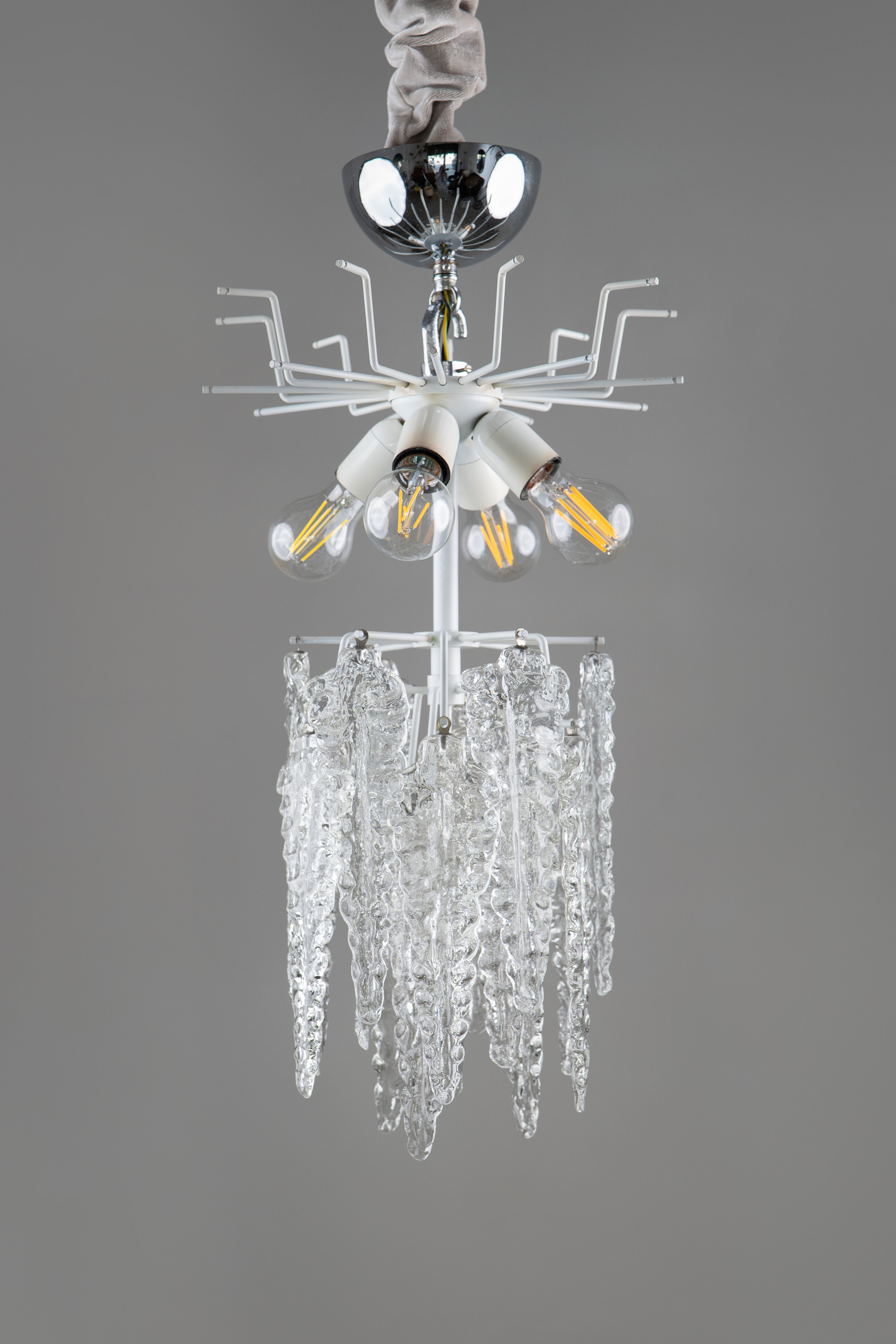 Vintage Venini series Alga Murano Glass Chandelier 1960s