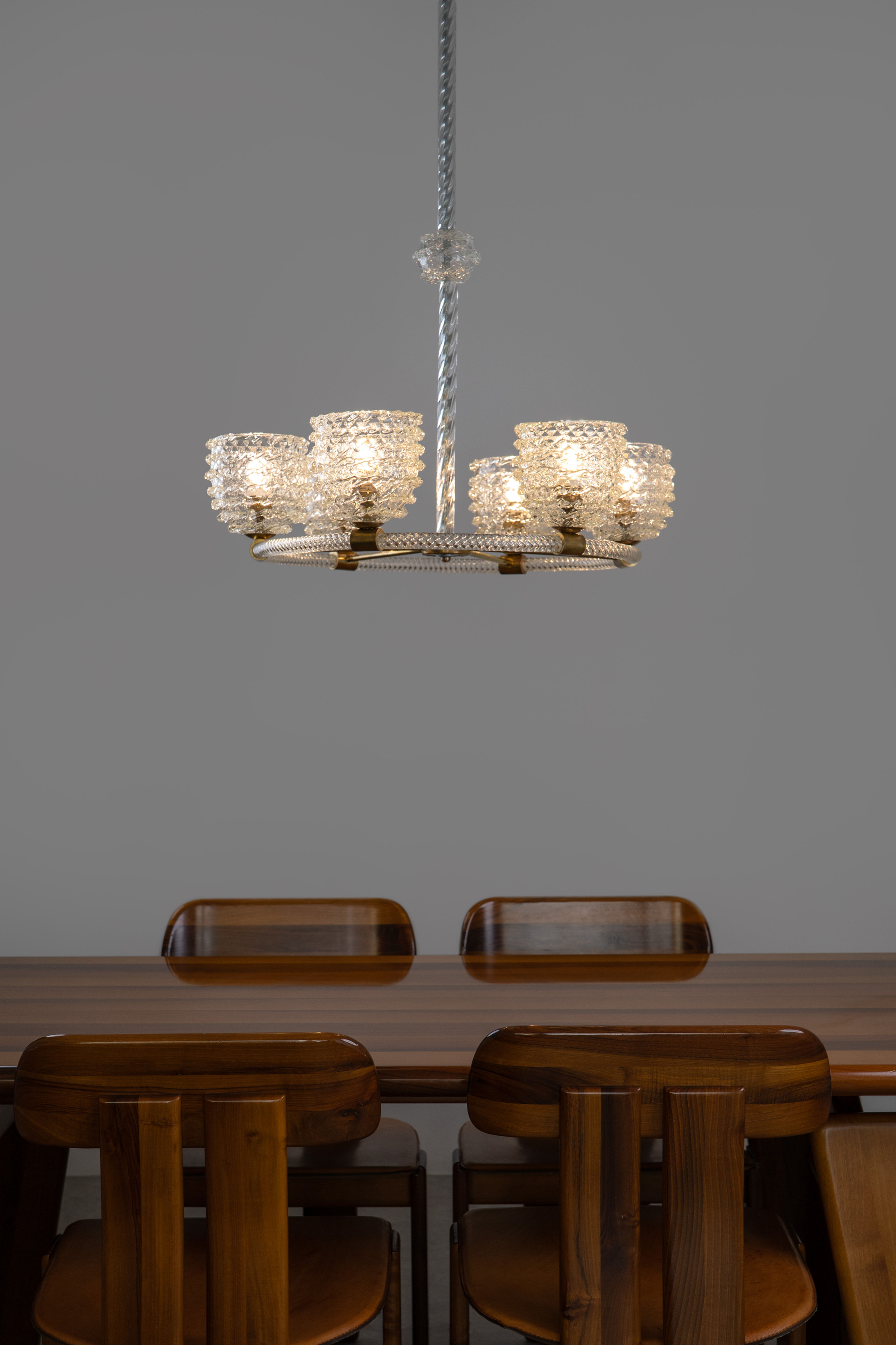Large Art Deco Barovier & Toso Murano Glass Chandelier 1940s