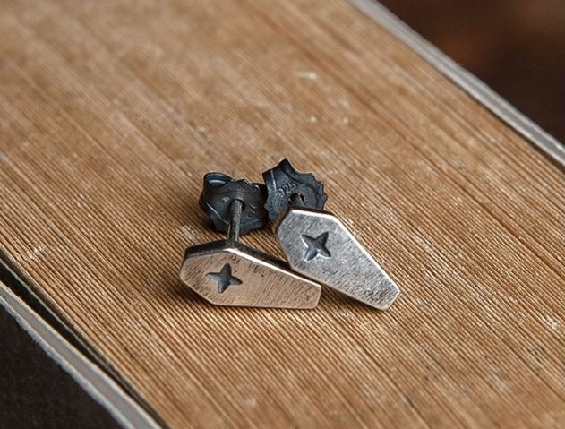 Thumbnail: Coffin · 925 Silver Ear Studs