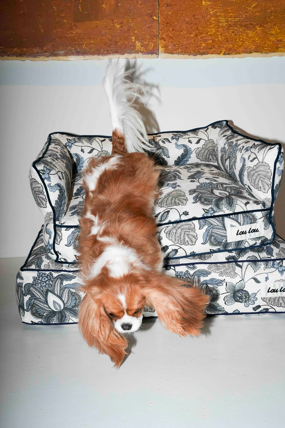Miniatura: cushion bed — floral azul