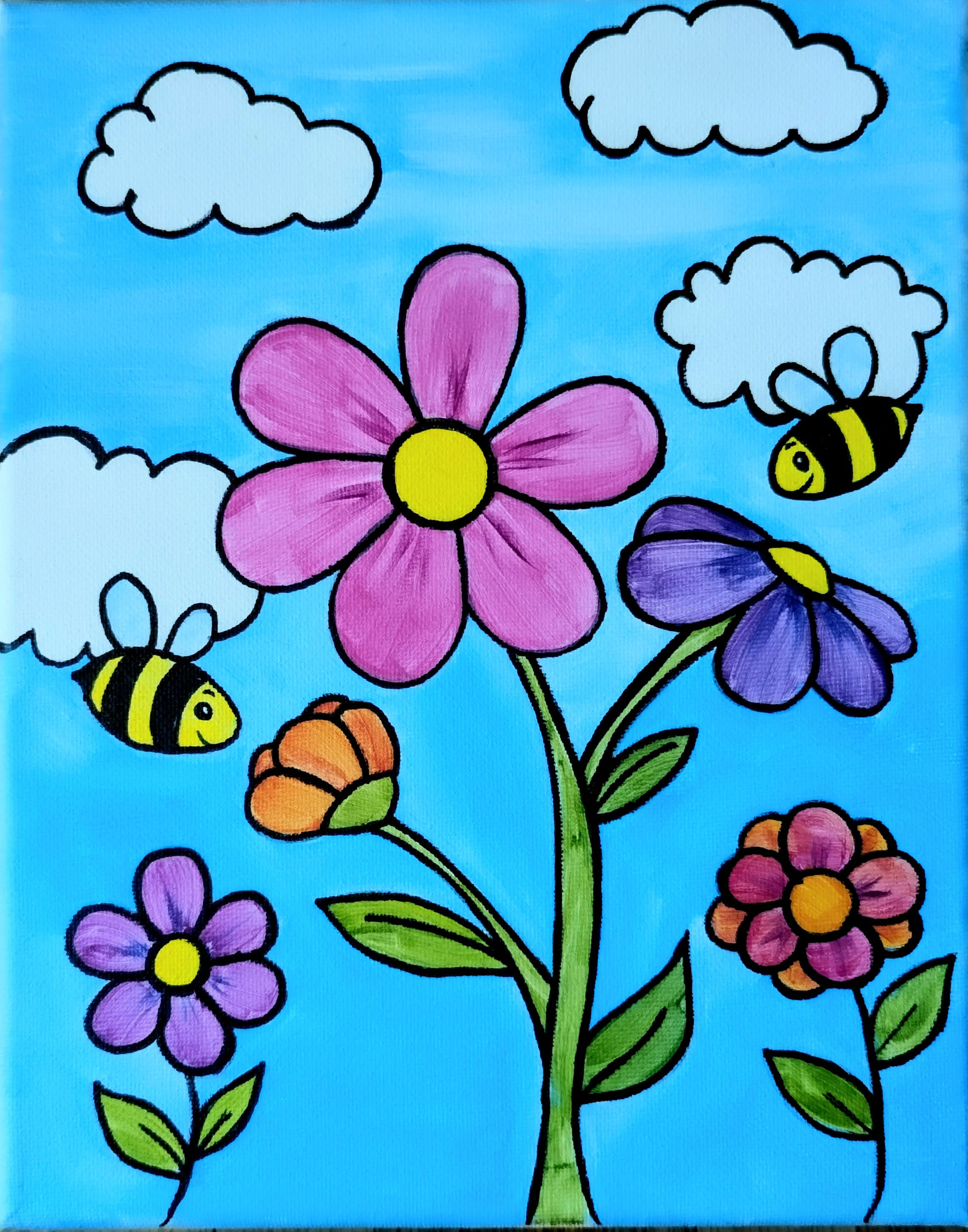Bees and Blooms Acrylic Paint Kit