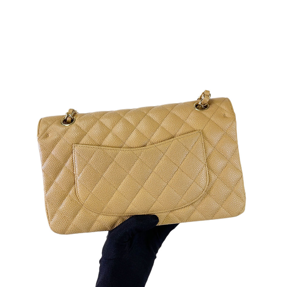 Thumbnail: CHANEL Vintage CF Double Flap Medium Caviar Dark Beige