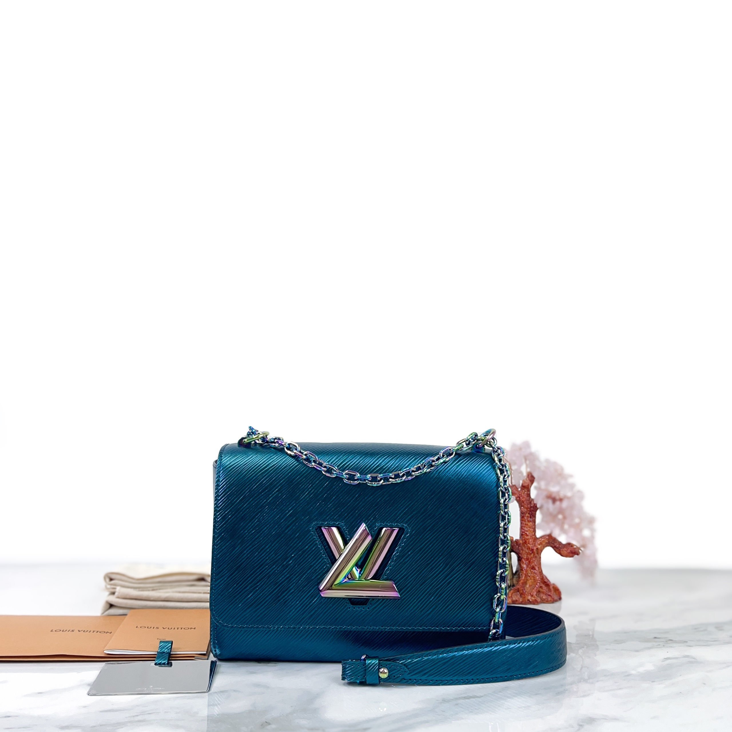 LV Epi Twist MM Chain Bag Iridescent 