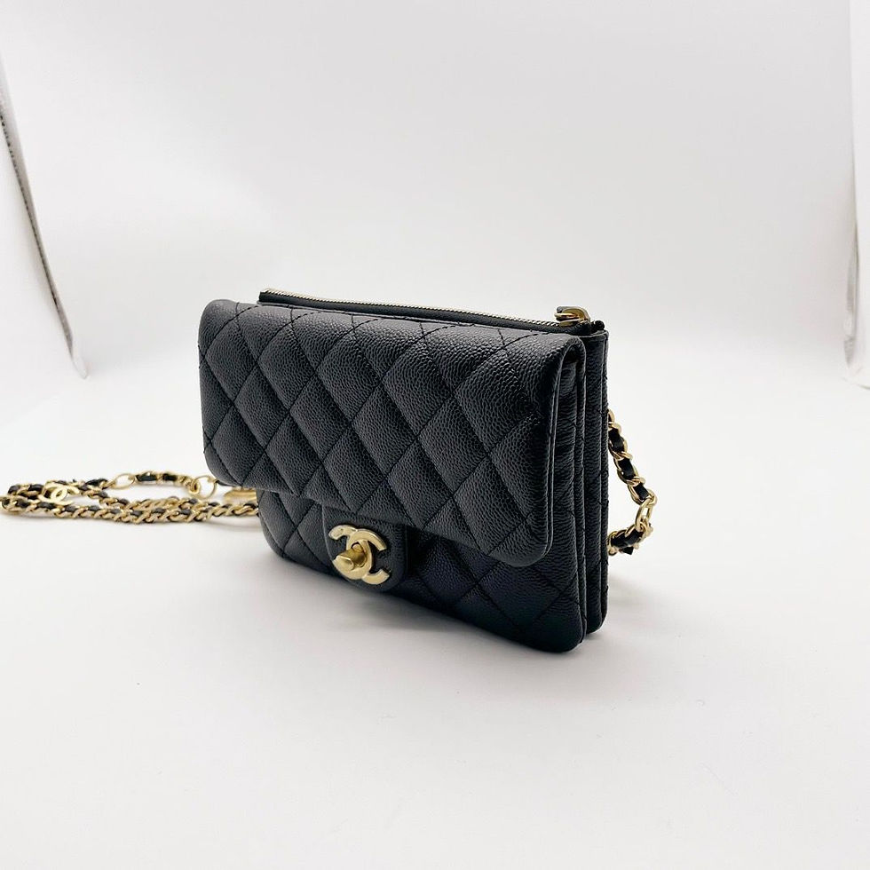 Thumbnail: CHANEL bag 22s blkxghw caviar 黑金荔枝皮