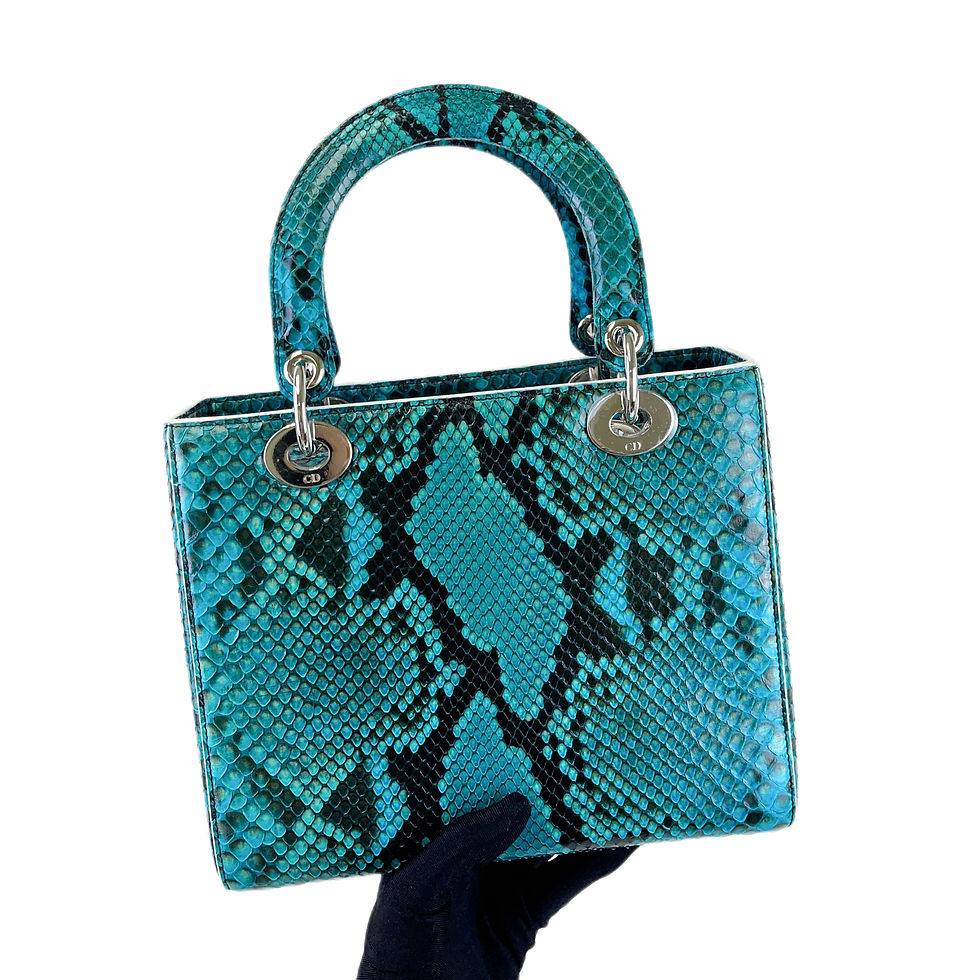 Thumbnail: DIOR Lady Dior Medium Snakeskin Turquoise 