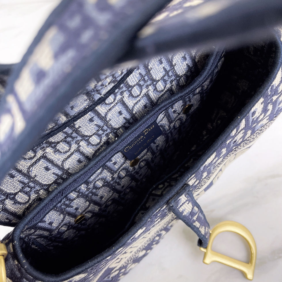 Thumbnail: DIOR Saddle Bag Medium Blue Oblique Jacquard