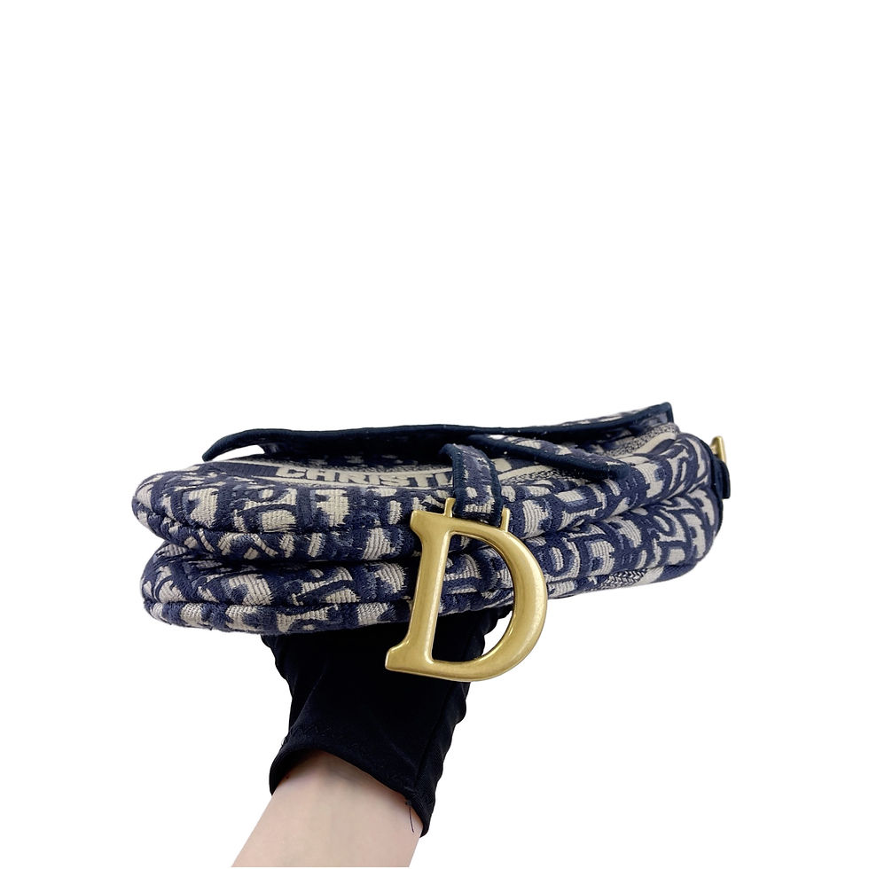 Thumbnail: DIOR Saddle Bag Medium Blue Oblique Jacquard