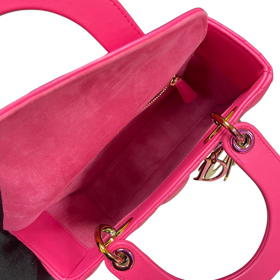 Thumbnail: DIOR Lady My ABCDior Small Lambskin Rose Red Iridescent Hardware 