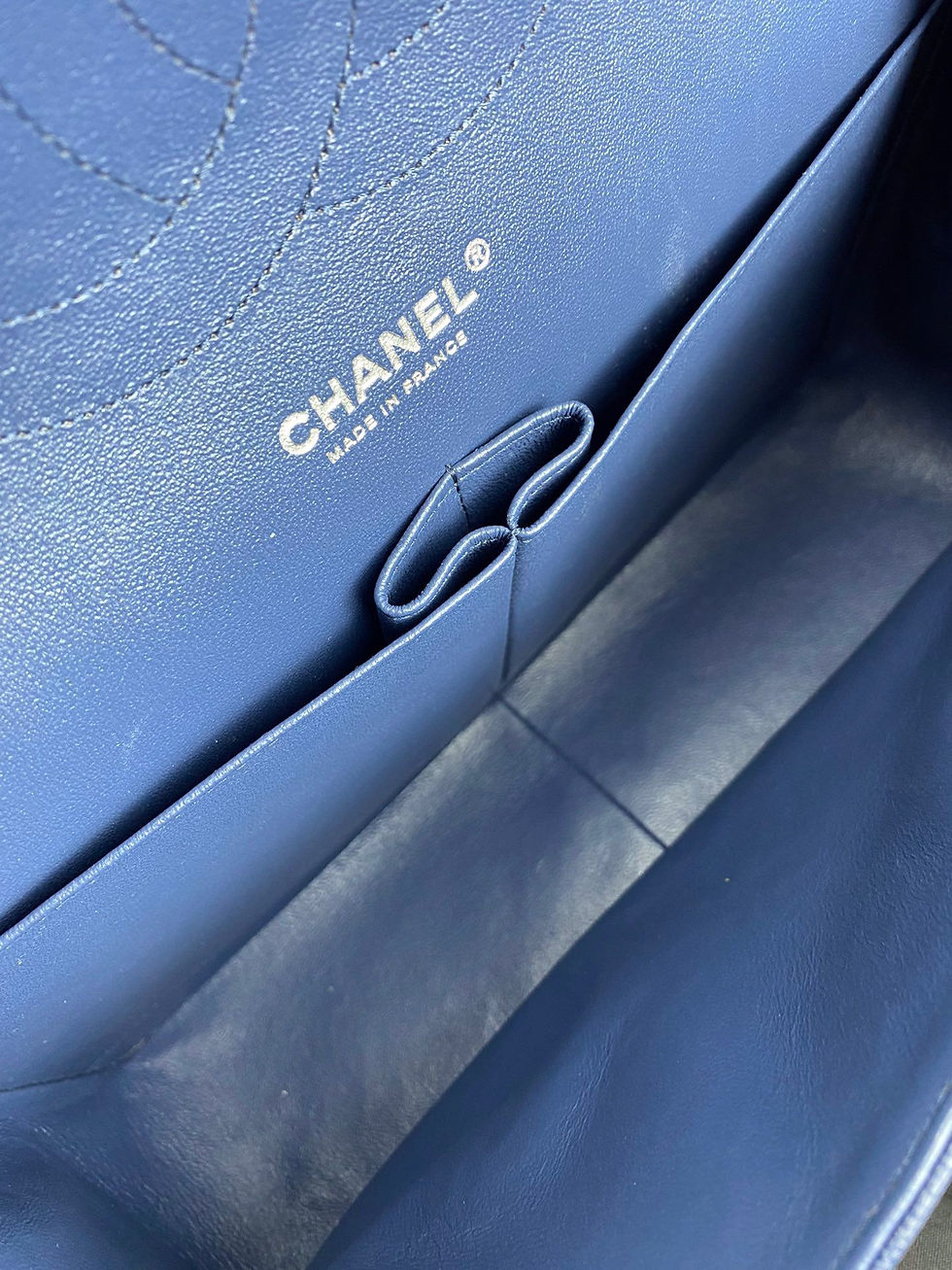 Thumbnail: CHANEL CF Double Flap Jumbo Caviar Bluexshw
