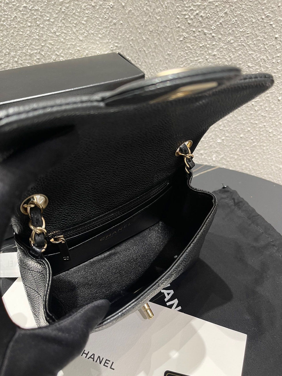 Thumbnail: CHANEL Mini Square 17cm Caviar Blkxghw