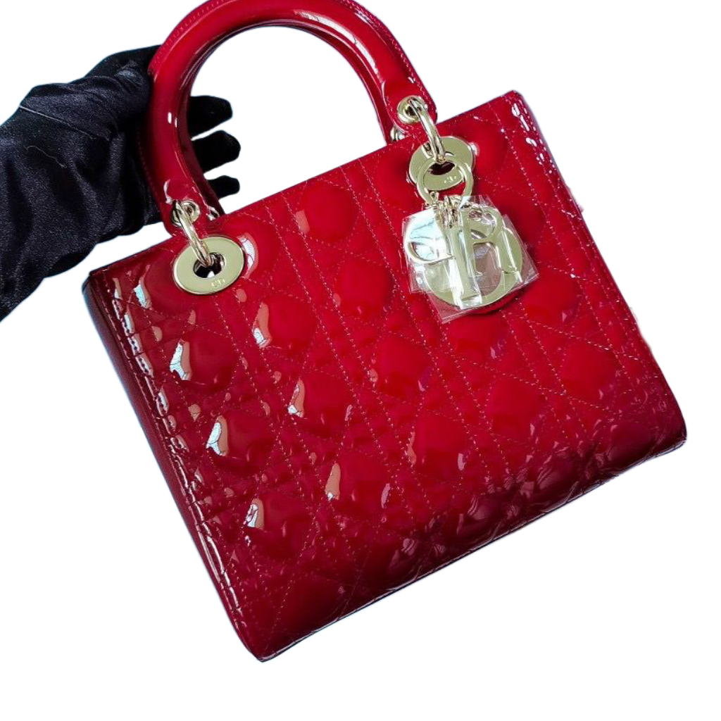 Lady Dior Medium Flap patent red xghw 漆皮紅
