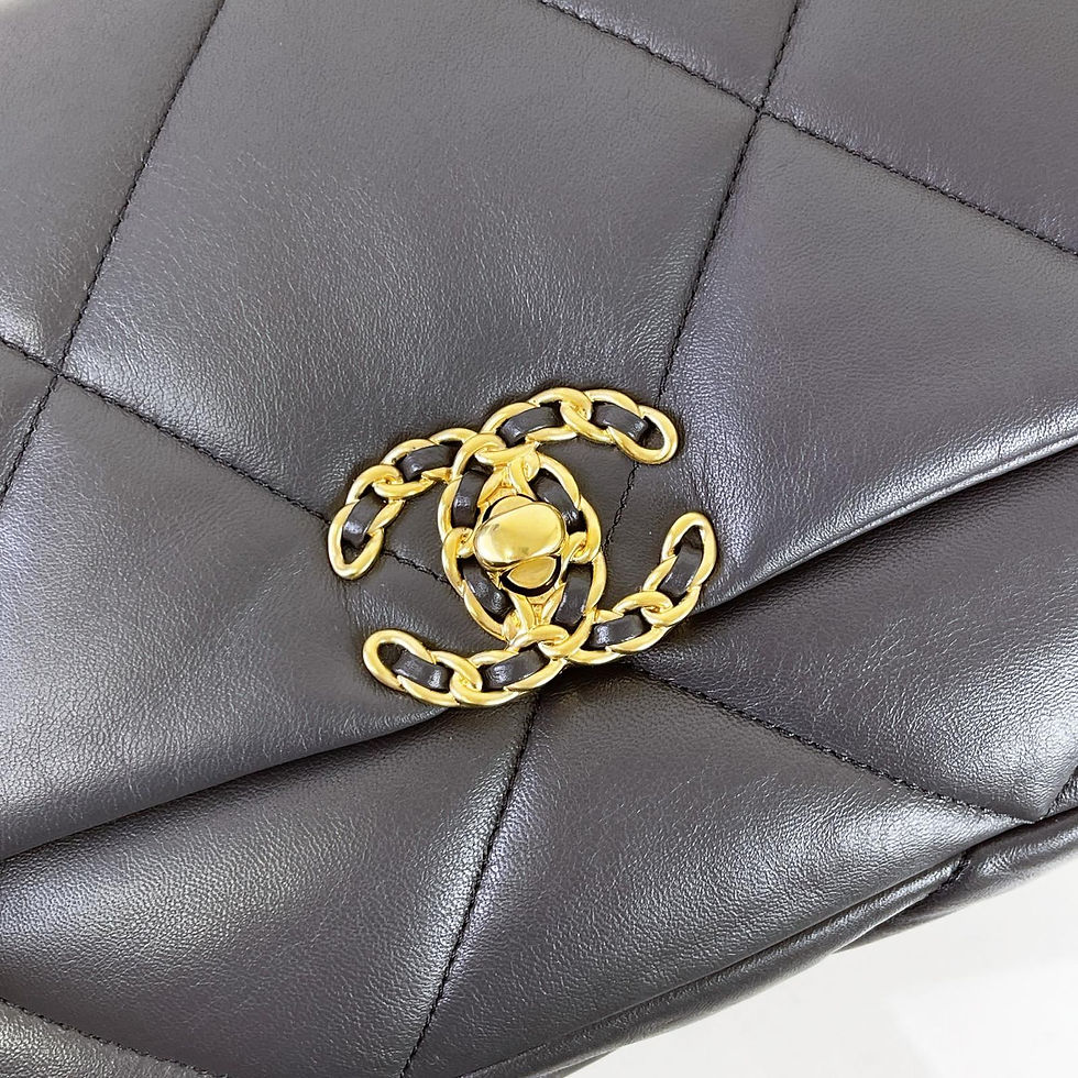 Thumbnail: CHANEL 19 small 26cm dark grey 21B 