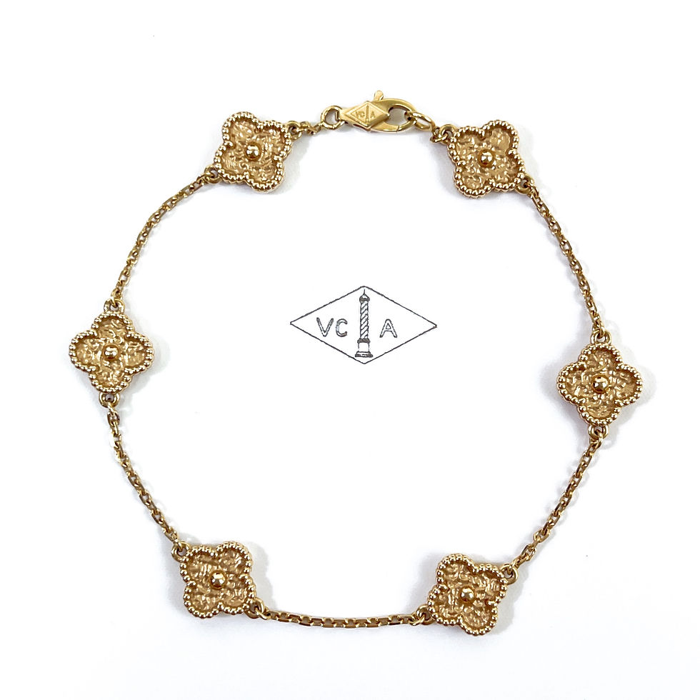 Thumbnail: VCA Sweet Alhambra Bracelet 6 Motifs 18K Rose Gold