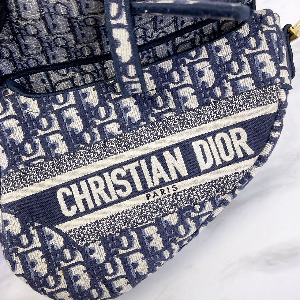 Thumbnail: DIOR Saddle Bag Medium Blue Oblique Jacquard