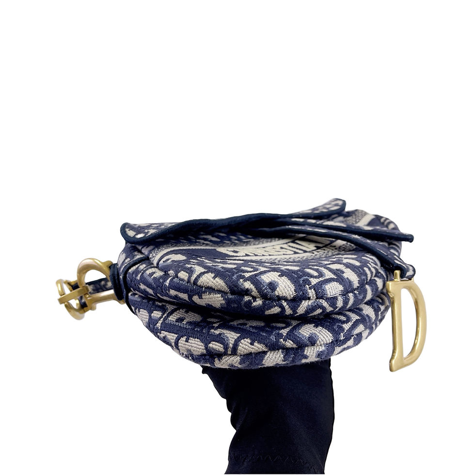 Thumbnail: DIOR Saddle Bag Medium Blue Oblique Jacquard