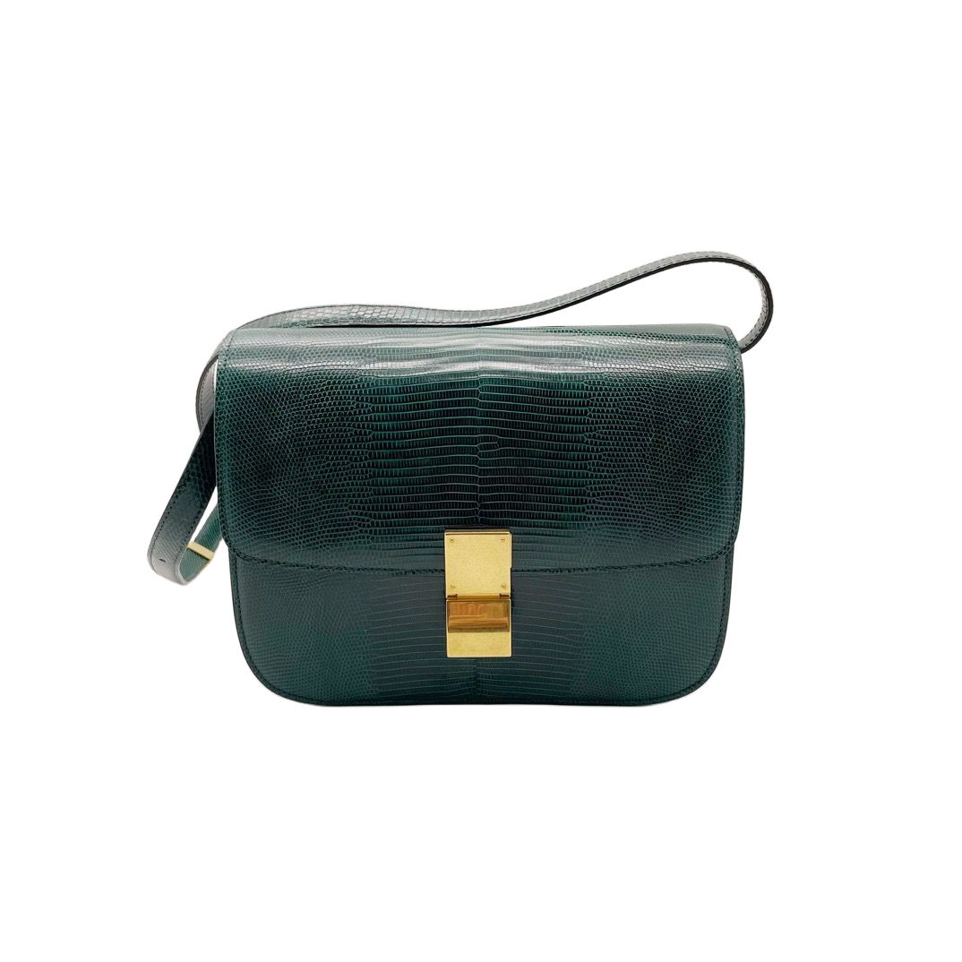 CELINE  box medium lizard green 蜥蜴皮綠