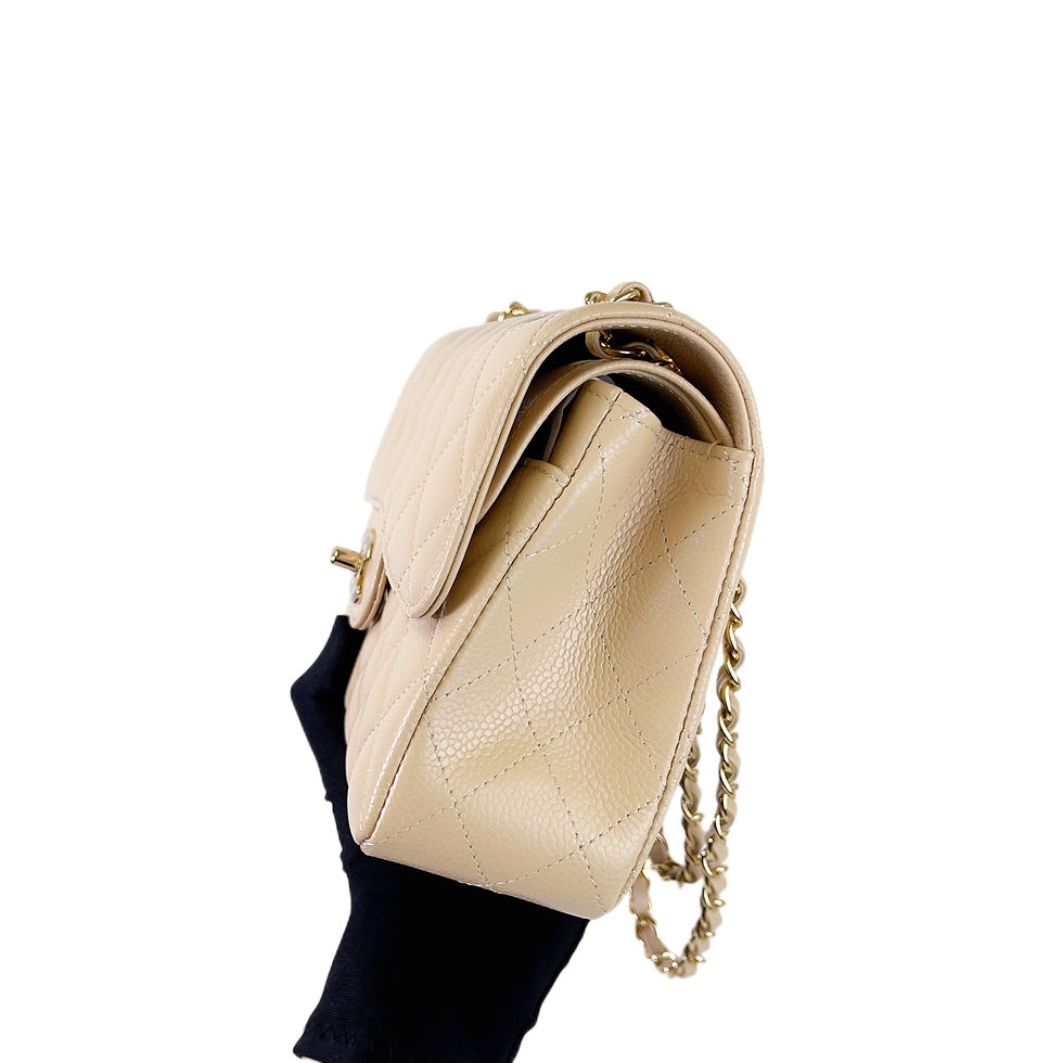 Thumbnail: CHANEL CF Double Flap Small Caviar Beige 
