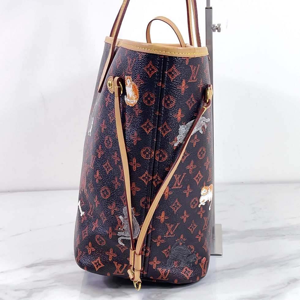 Thumbnail: LV Grace Coddington Neverfull Catogram MM Orange Lining Without Pouch 