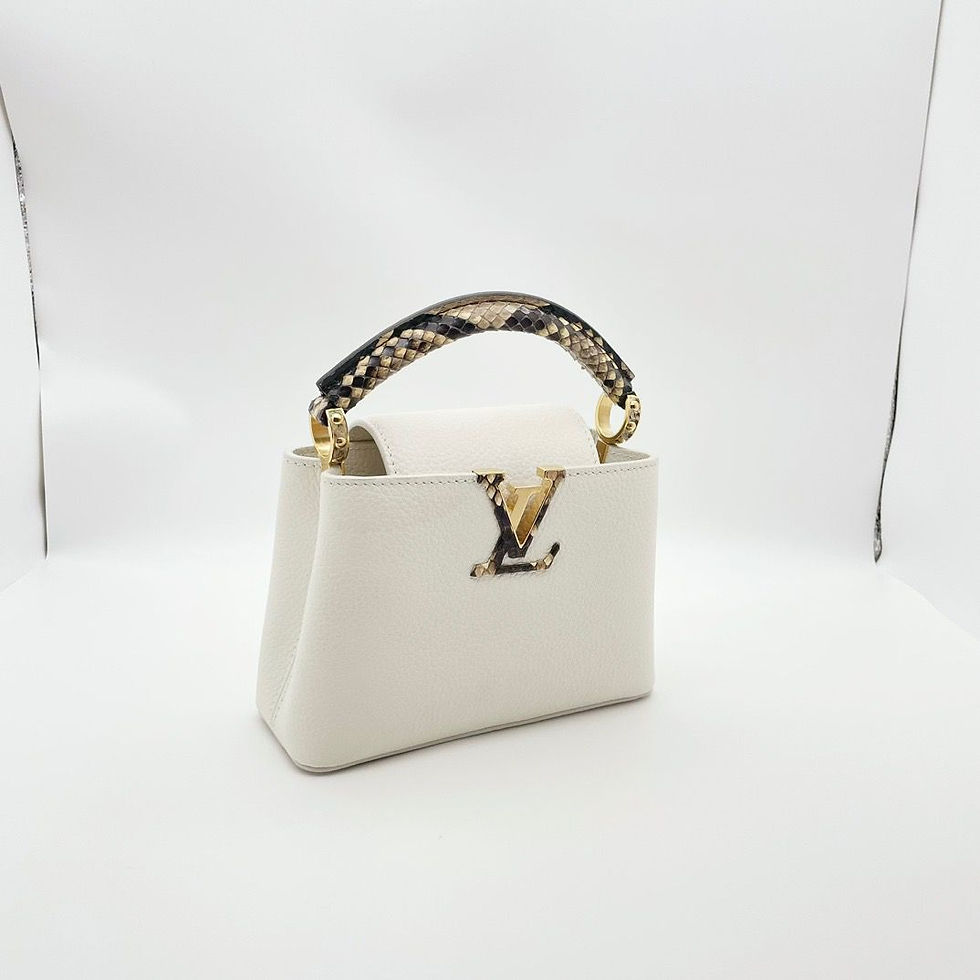 Thumbnail: LV Capucines Mini White With Snakeskin Handle
