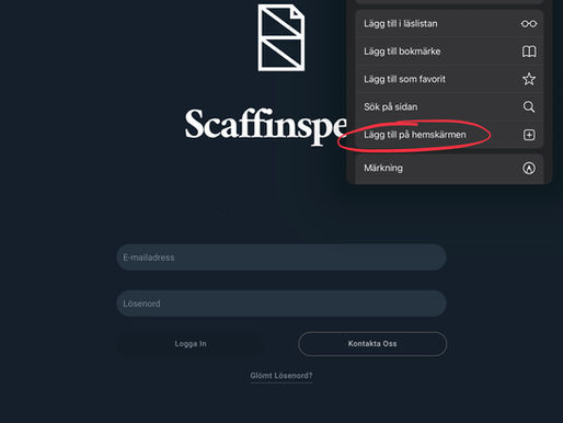 How to add Scaffcalc and Scaffinspect as an app on iPad