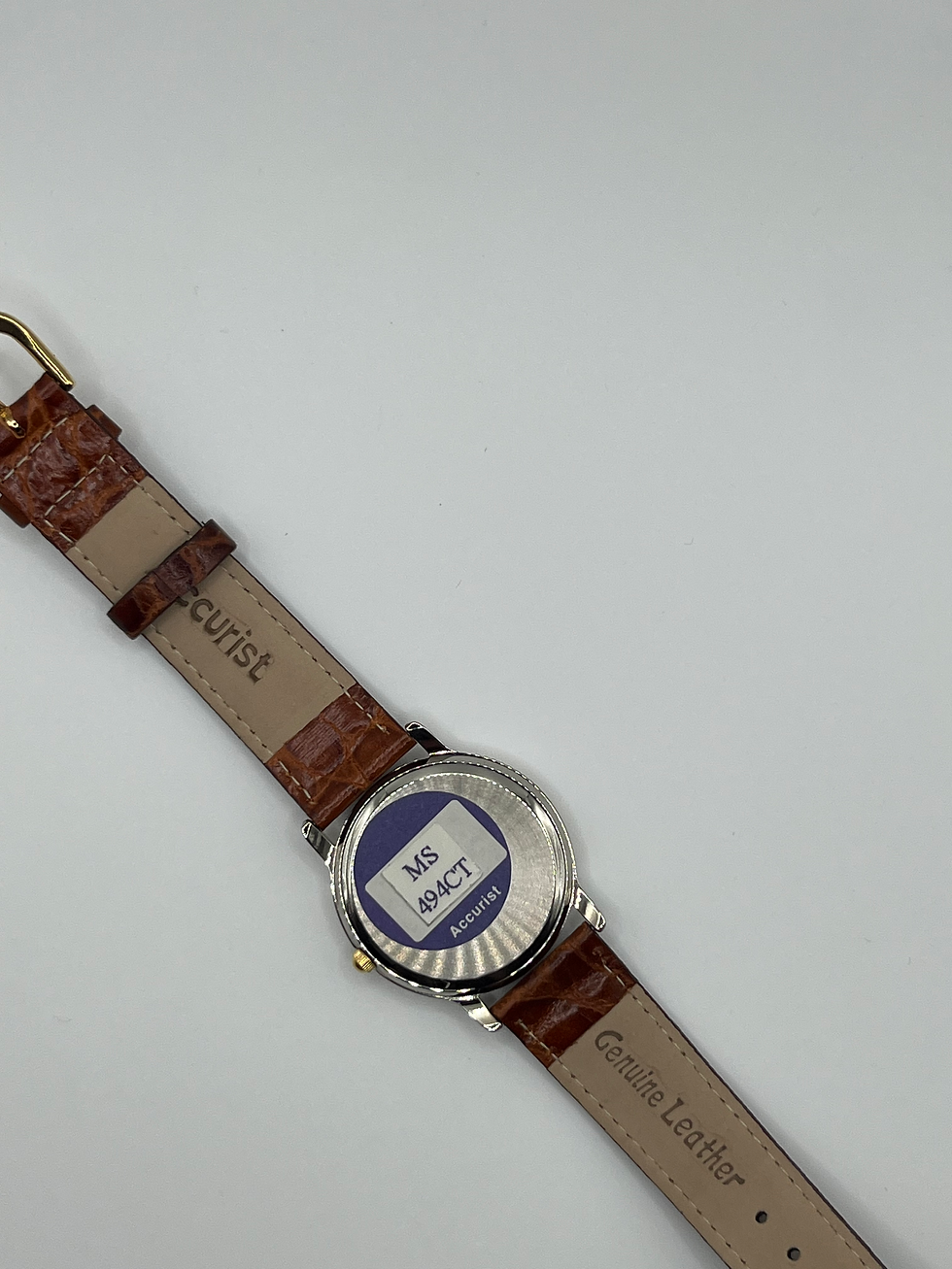 Thumbnail: Accurist Gold Plated leather Watch Brand New