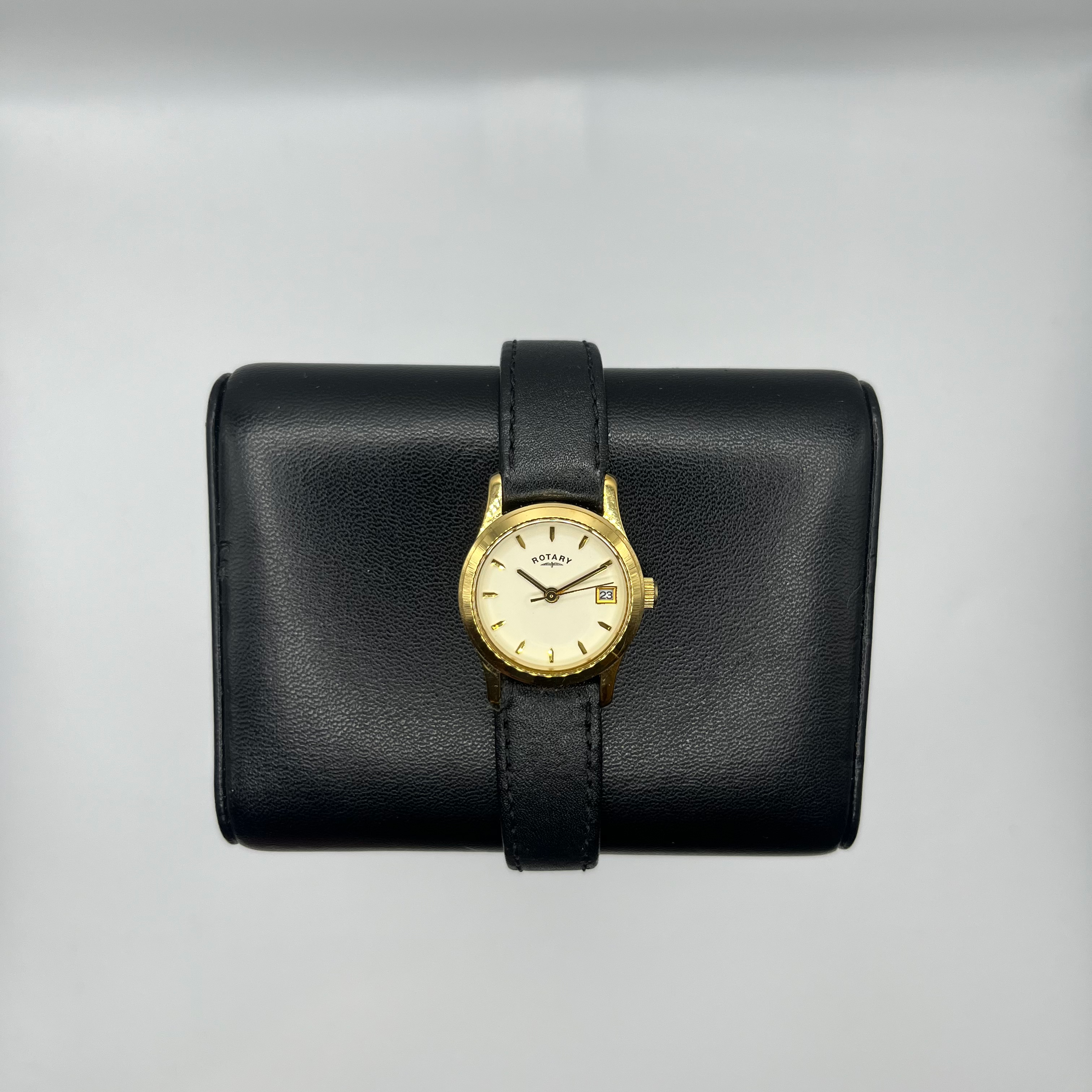 Rotary Ladies Gold Plated Quartz Leather Watch 22mm