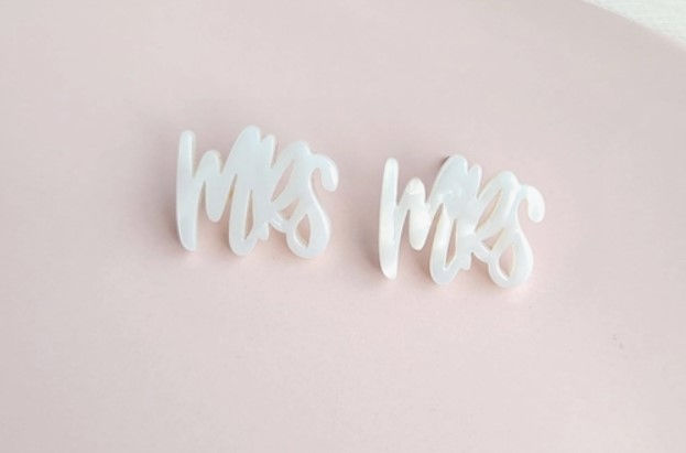 Mrs Studs / Bride Bridal Wedding Stud Earrings