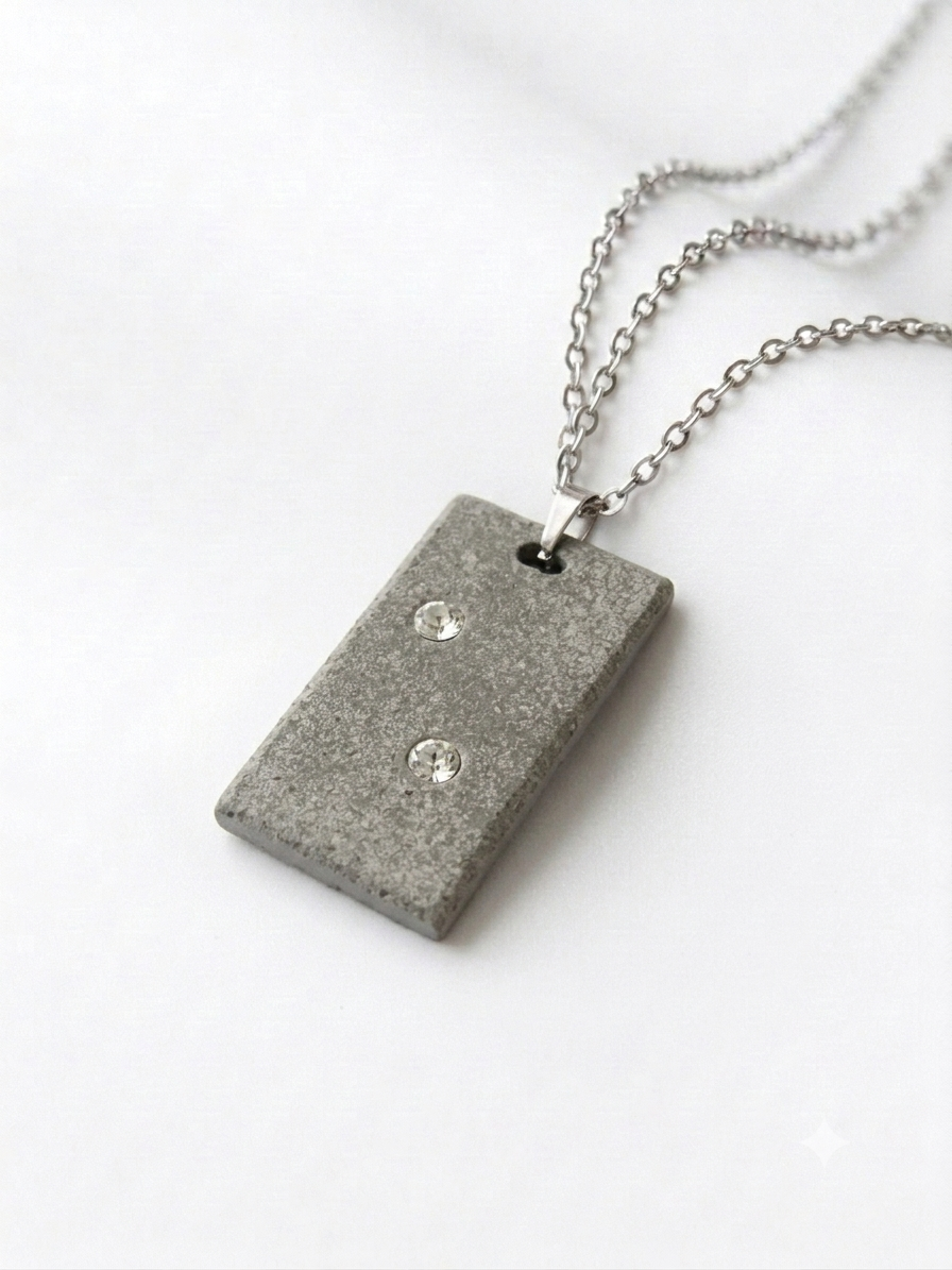 Betoniqua Anhänger aus Beton – Anhänger "Concrete Sparkle": Urbaner Chic mit Glamour-Faktor – Bild 1/3