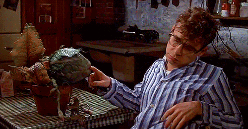 Rick Moranis and Audrey 2 in Little Shop of Horrors