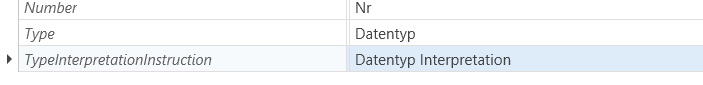 Ansicht der beiden Felder im Datensatz.