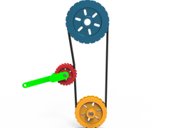 Mechanical Movement 5 - Belt Transmission with Movable Tension Pulley