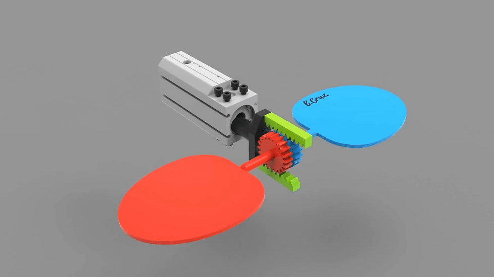 Double Rack and Pinion Mechanism motion 2